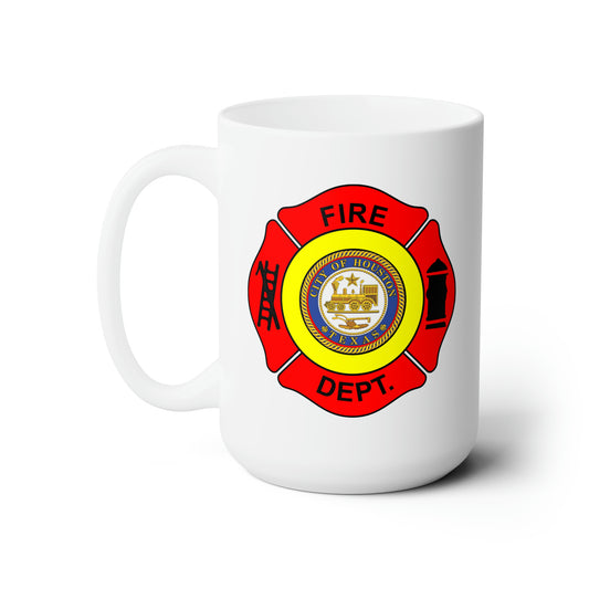 Houston Fire Department Coffee Mug - Double Sided White Ceramic 15oz by TheGlassyLass.com