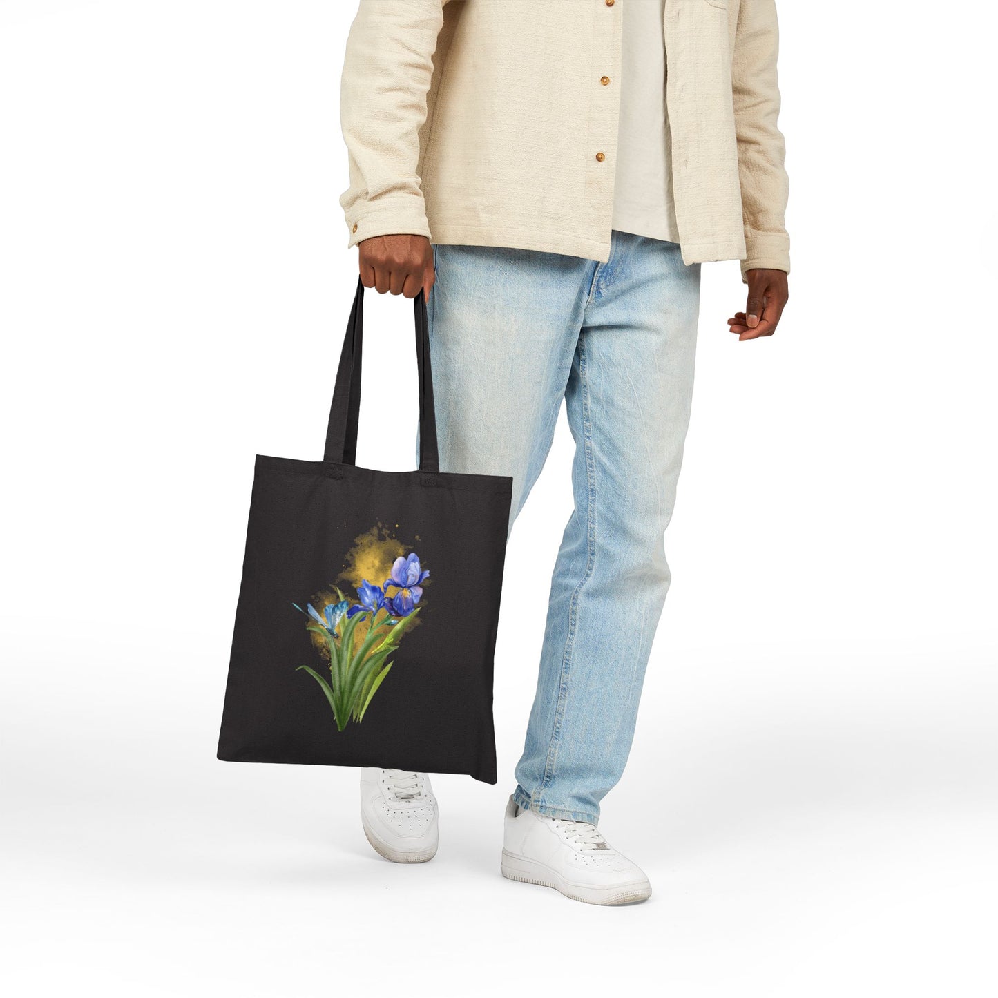 Iris and Insects Tote Bag - Heavyweight 100% Cotton Canvas by TheGlassyLass.com
