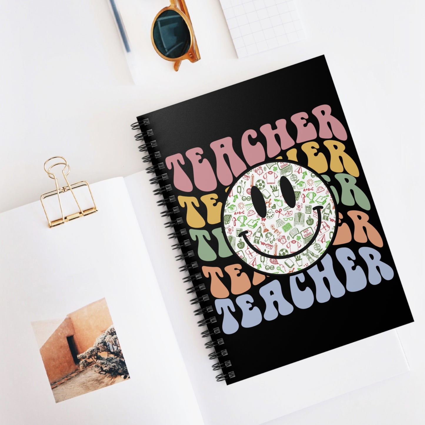 Smiley Teacher: Spiral Notebook - Log Books - Journals - Diaries - and More Custom Printed by TheGlassyLass.com