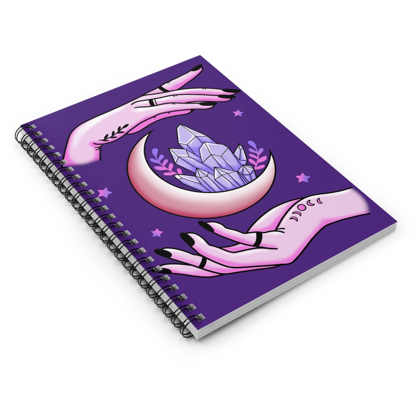 Amethyst Moon Crystals - I Love You: Spiral Notebook - Log Books - Journals - Diaries - and More Custom Printed by TheGlassyLass