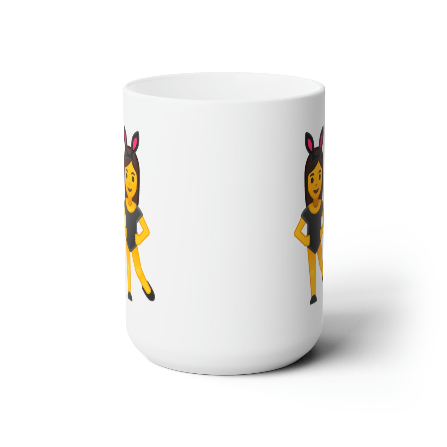 Twins Emoji Coffee Mug - Double Sided White Ceramic 15oz by TheGlassyLass.com