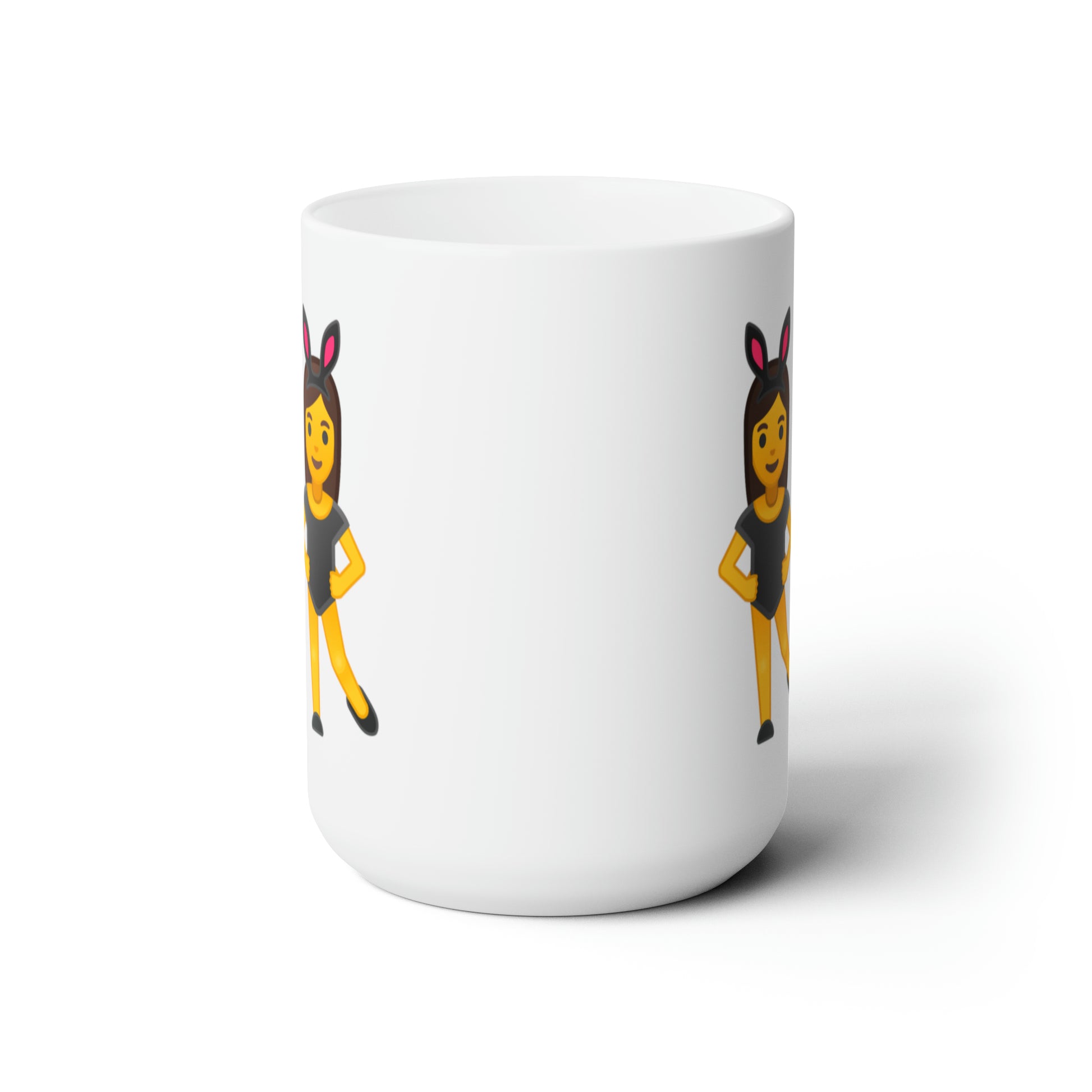 Twins Emoji Coffee Mug - Double Sided White Ceramic 15oz by TheGlassyLass.com