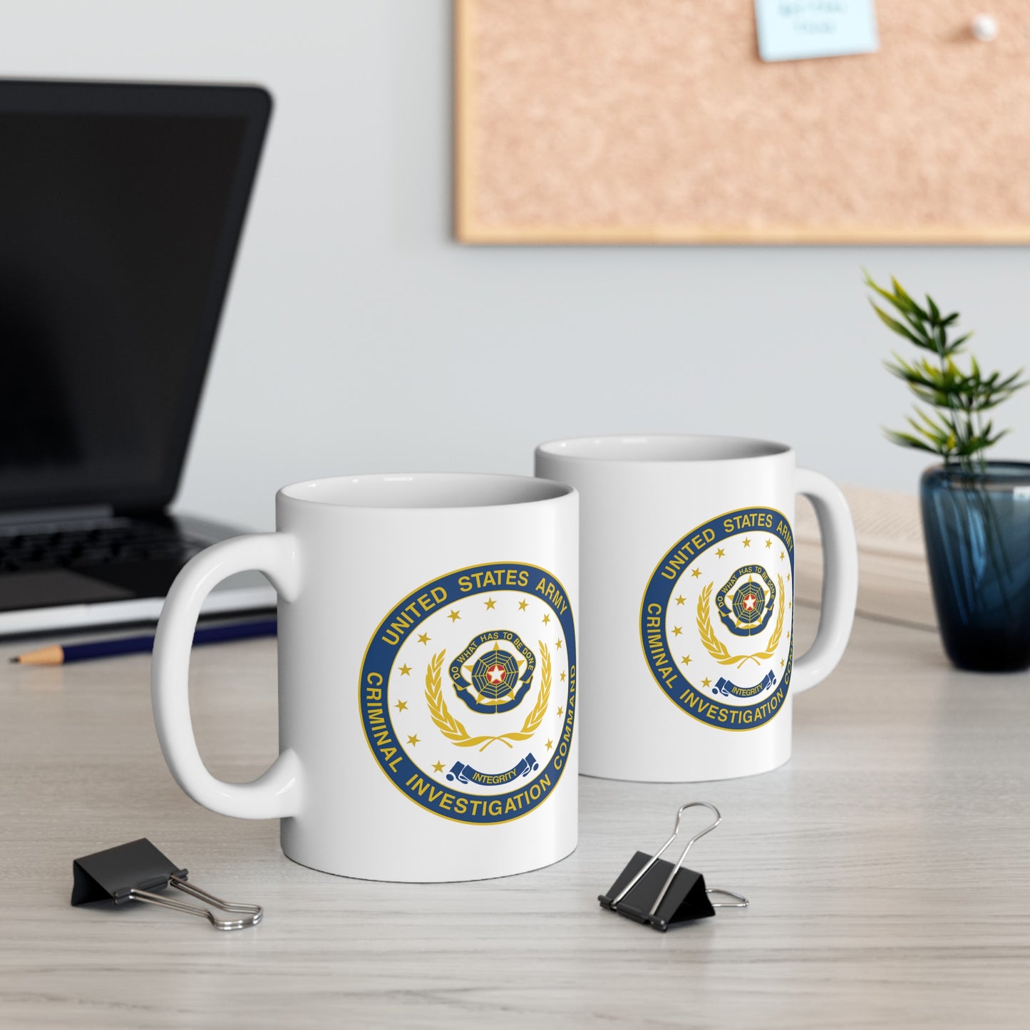 Army CIC Seal Coffee Mug - Double Sided White Ceramic 11oz by TheGlassyLass.com