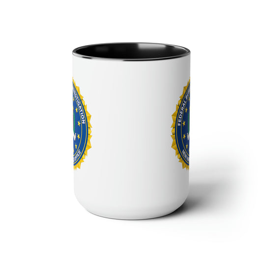 The FBI New Orleans Field Office Coffee Mug - Double Sided Black Accent Ceramic 15oz by TheGlassyLass.com