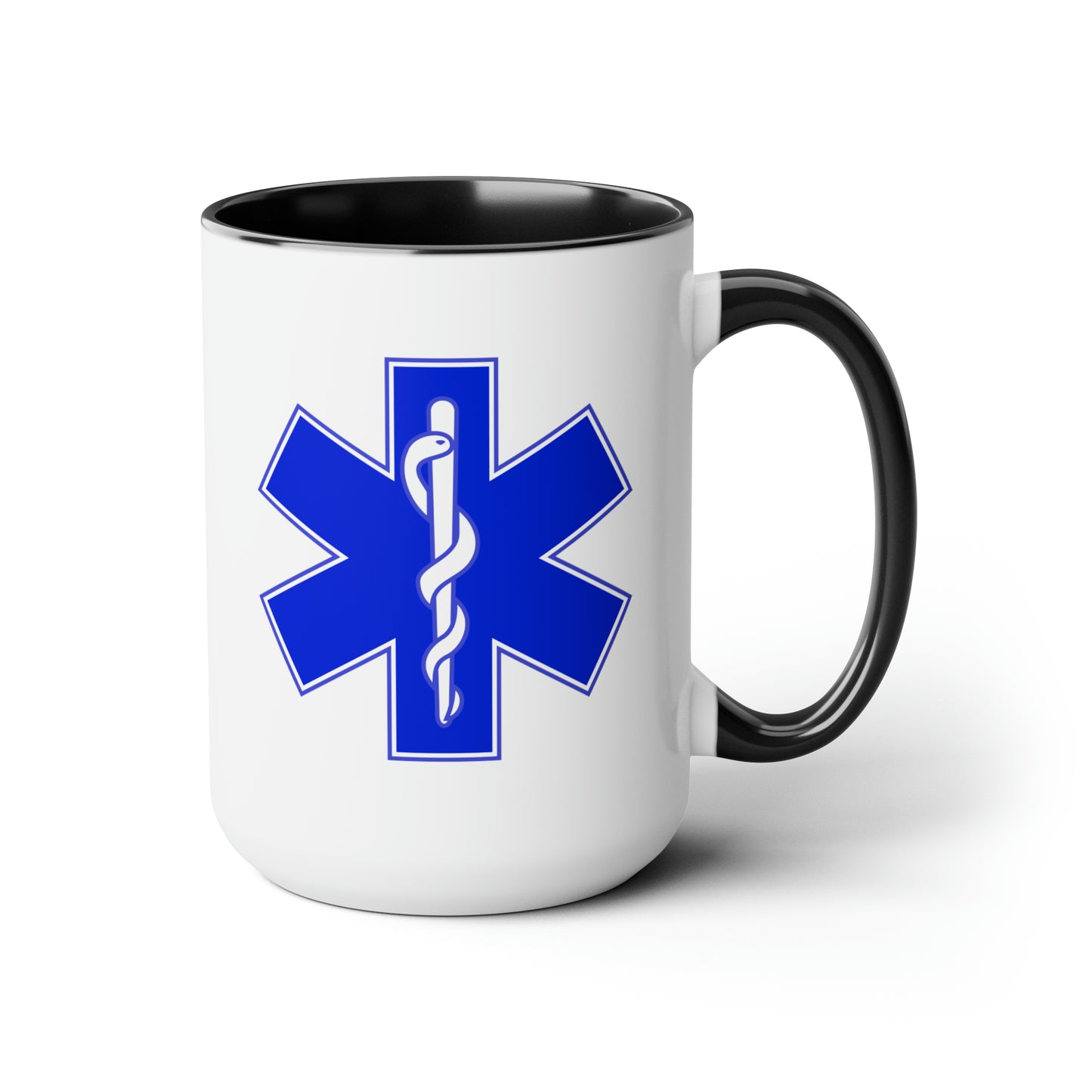 Paramedic Coffee Mug - Double Sided Black Accent White Ceramic 15oz by TheGlassyLass