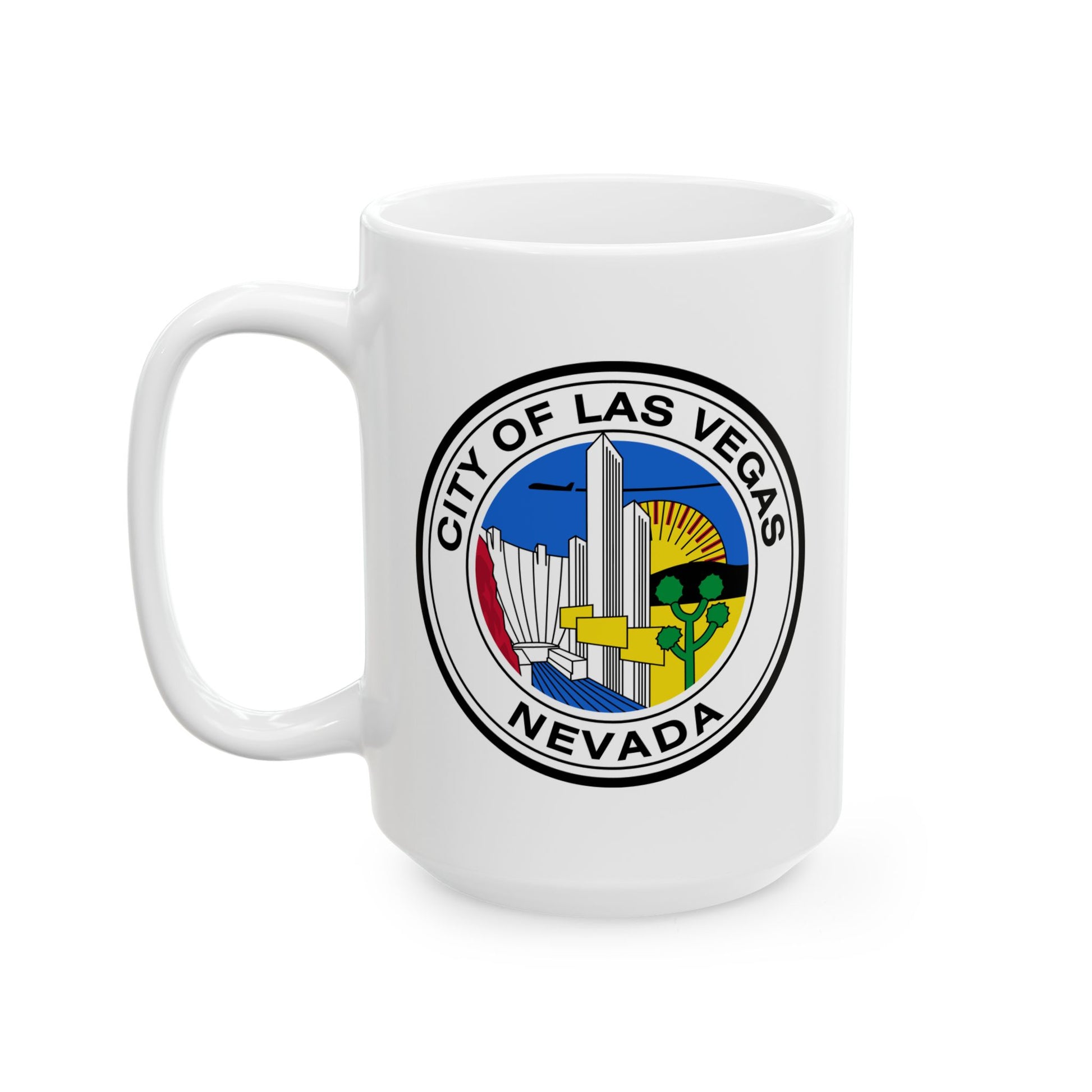 City of Las Vegas Coffee Mug - Double Sided Print, White Ceramic, 15oz by TheGlassyLass.com