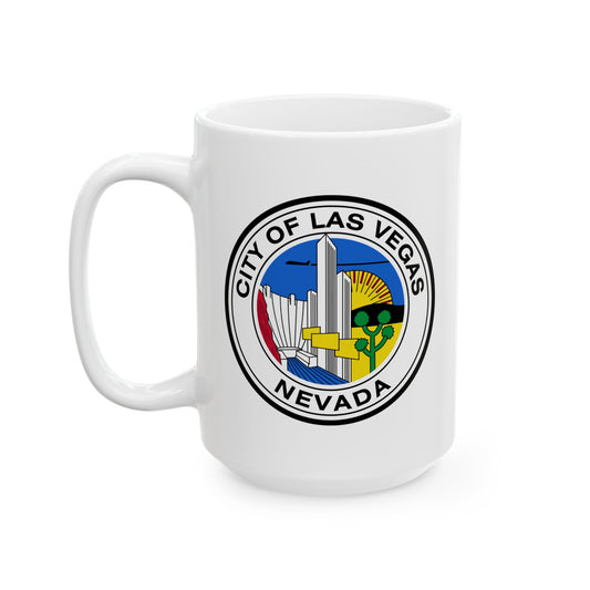 City of Las Vegas Coffee Mug - Double Sided Print, White Ceramic, 15oz by TheGlassyLass.com