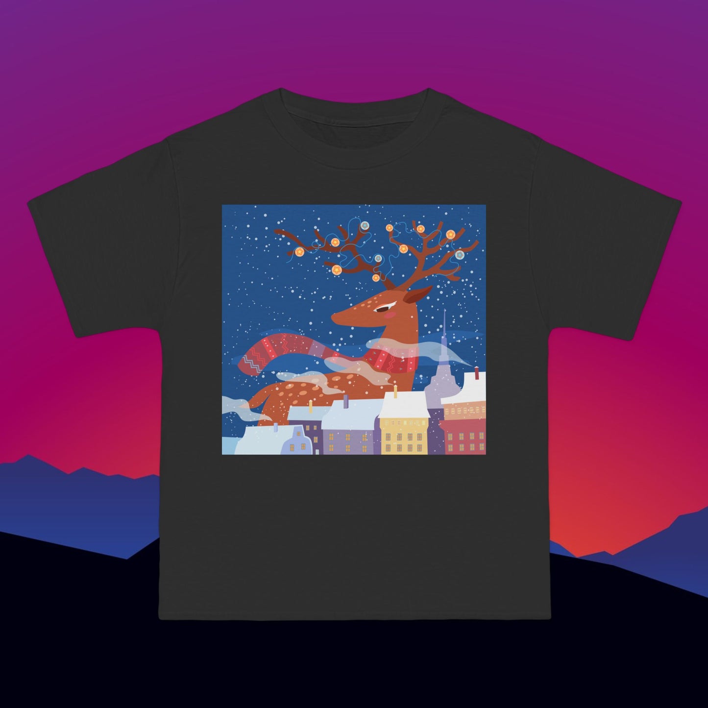 Reindeer Games Christmas T-Shirt: (Hanes Beefy-T 100% Preshrunk Cotton Custom Printed by TheGlassyLass.com