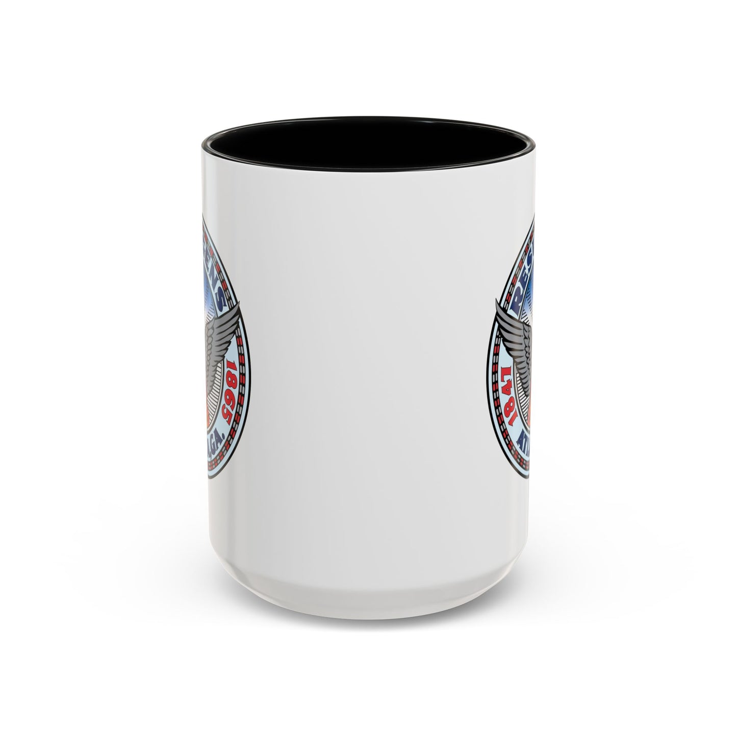 City of Atlanta Seal Coffee Mug - Double Sided Print, Black Accent White Ceramic, 15oz by TheGlassyLass.com