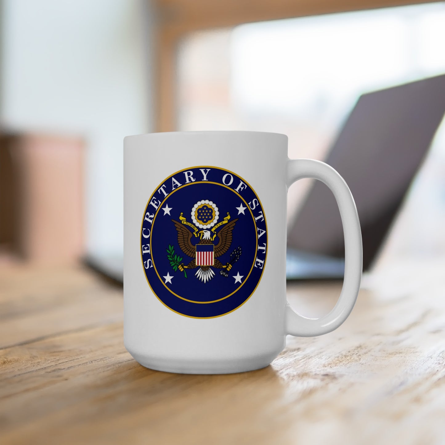 US Secretary of State Coffee Mug - Double Sided Print White Ceramic 15oz by TheGlassyLass.com