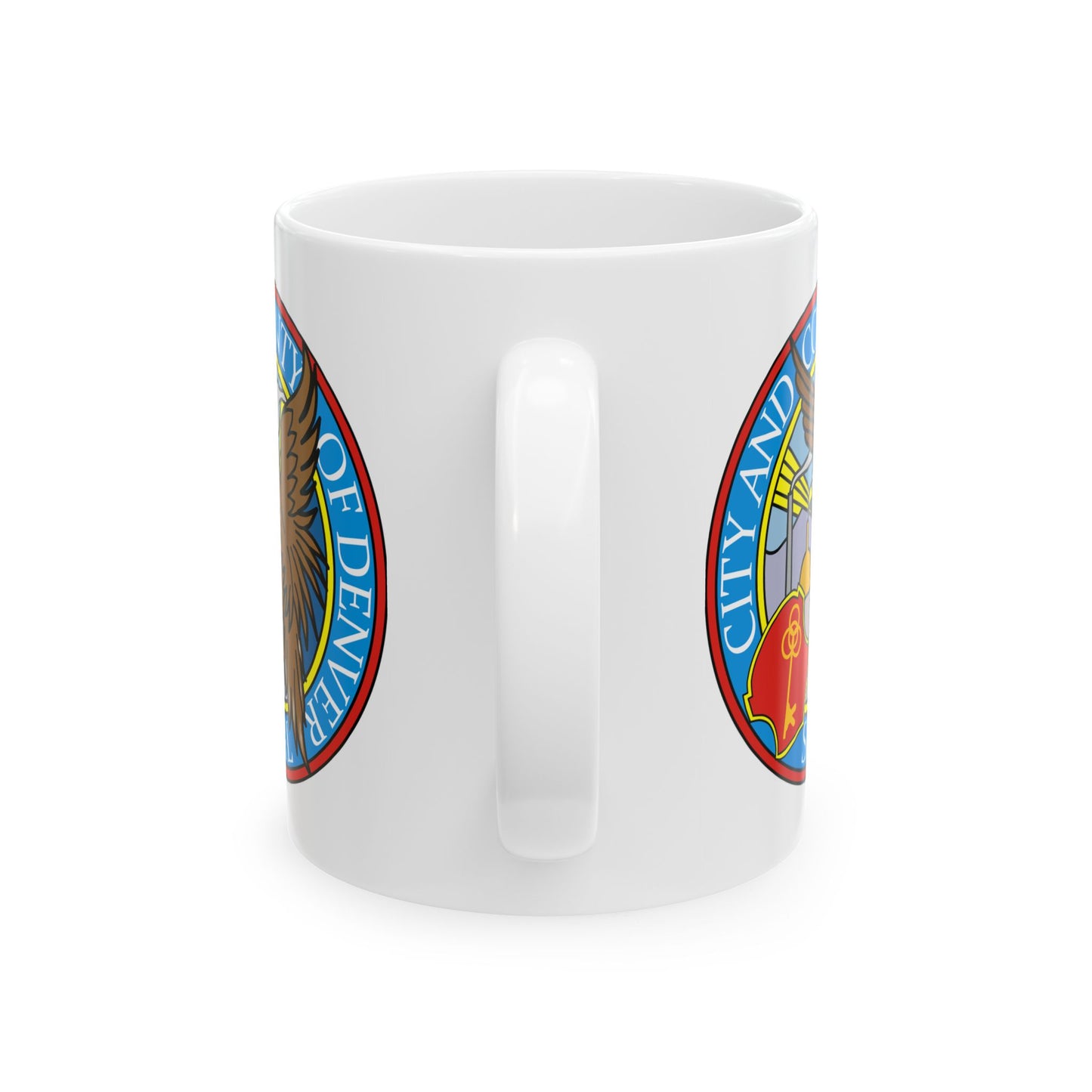 Denver City/County Coffee Mug - Double Sided Print, White Ceramic, 11oz by TheGlassyLass.com