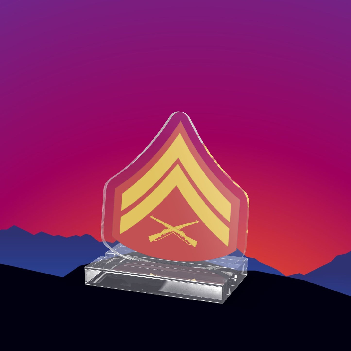 USMC Corporal (E-4) Stripes Acrylic Standee by TheGlassyLass.com