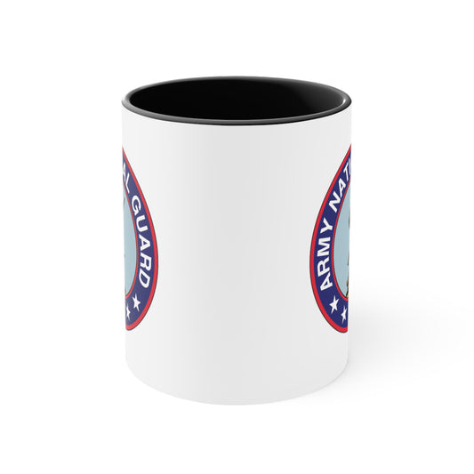 Army National Guard Coffee Mug - Double Sided Black Accent White Ceramic 11oz by TheGlassyLass.com