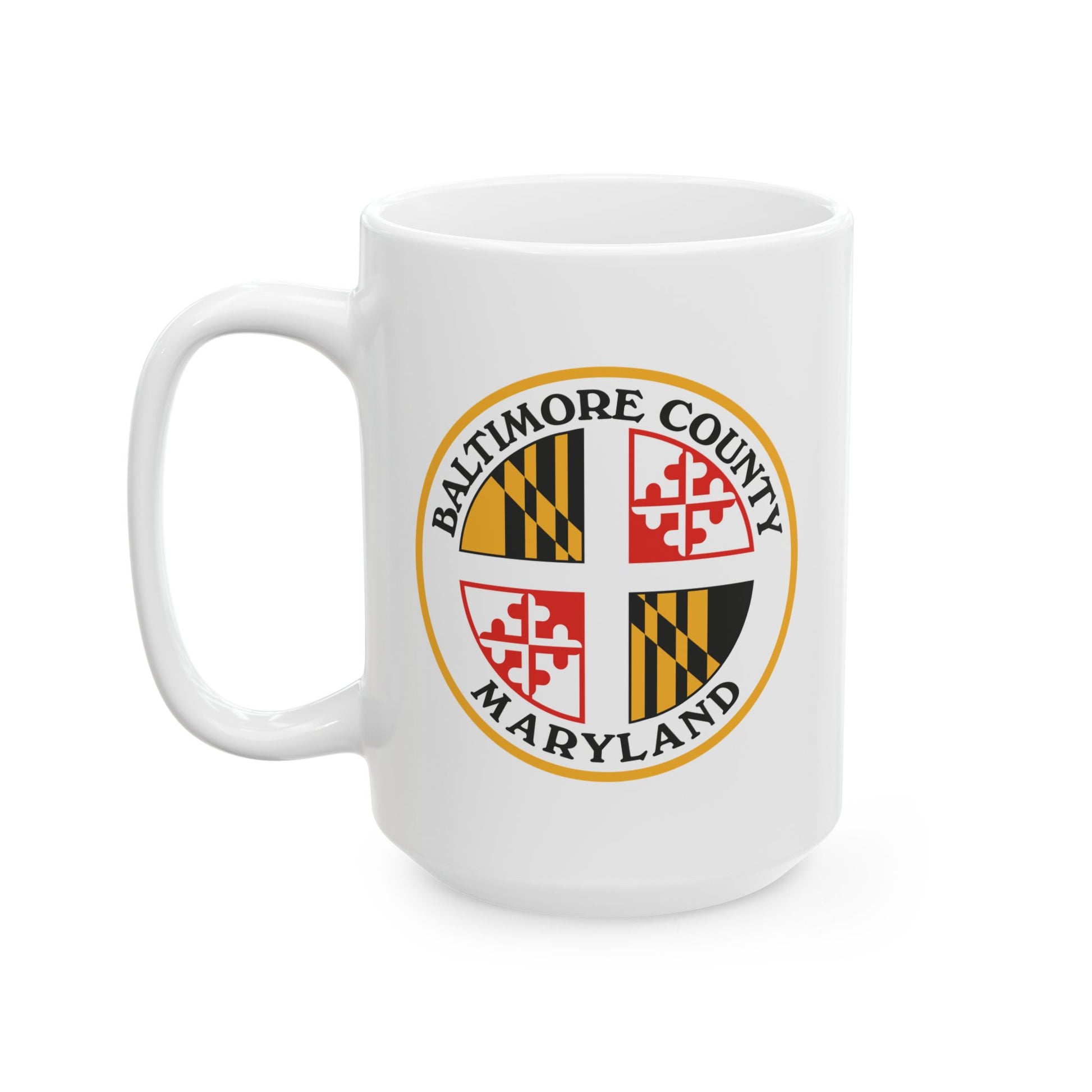 Baltimore County Coffee Mug - Double Sided Print, White Ceramic, 15oz by TheGlassyLass.com