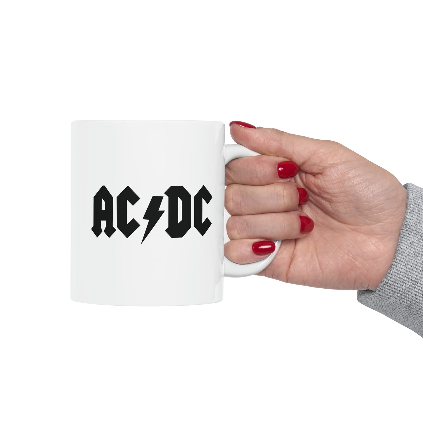 AC/DC Coffee Mug - Double Sided White Ceramic 11oz by TheGlassyLass.com