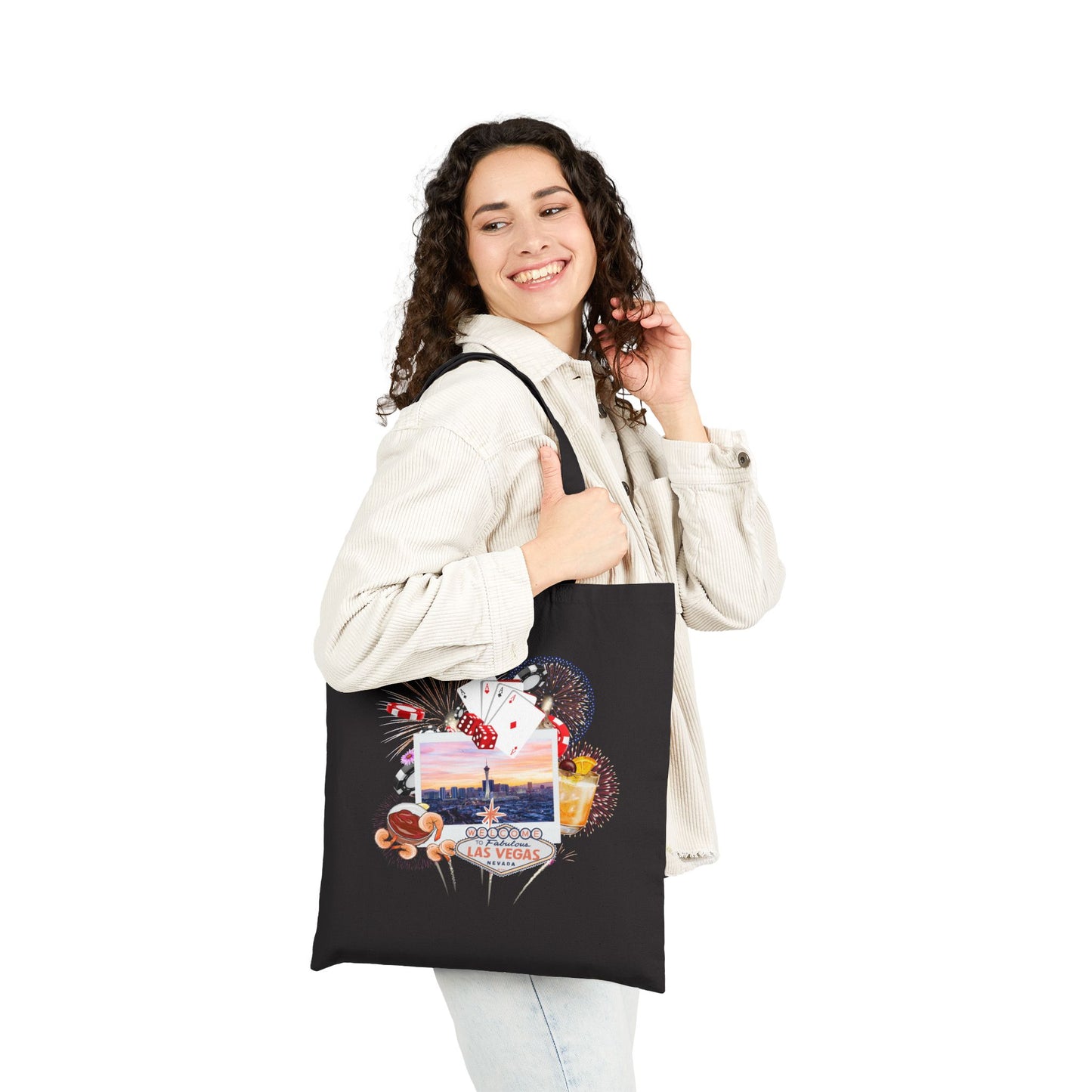 Las Vegas Travel Tote Bag - Heavyweight 100% Cotton Canvas by TheGlassyLass.com