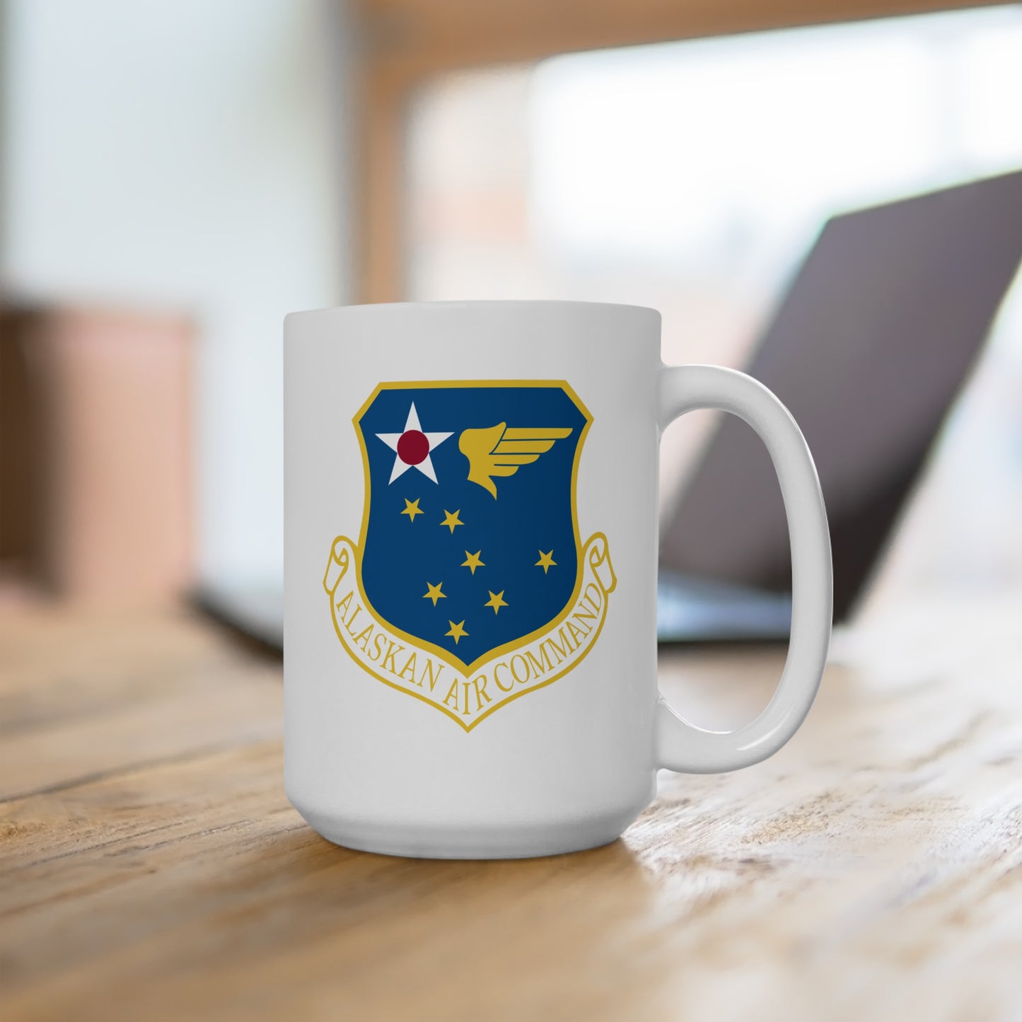 US Air Force Alaskan Air Command - Double Sided White Ceramic Coffee Mug 15oz by TheGlassyLass.com