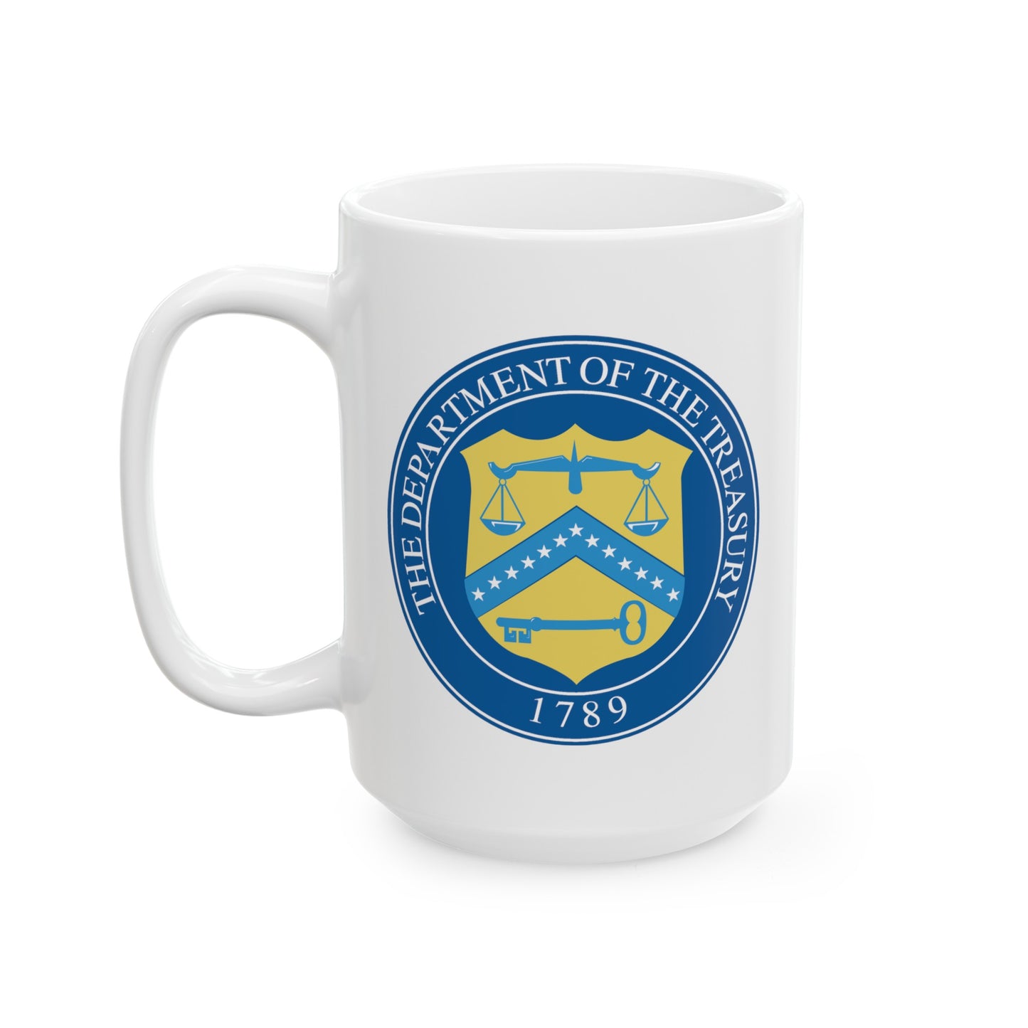 US Treasury Department Coffee Mug - Double Sided White Ceramic 15oz by TheGlassyLass.com