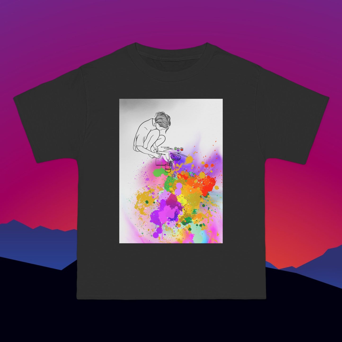Technicolor Dreams T-Shirt: (Hanes Beefy-T 100% Preshrunk Cotton Custom Printed by TheGlassyLass.com