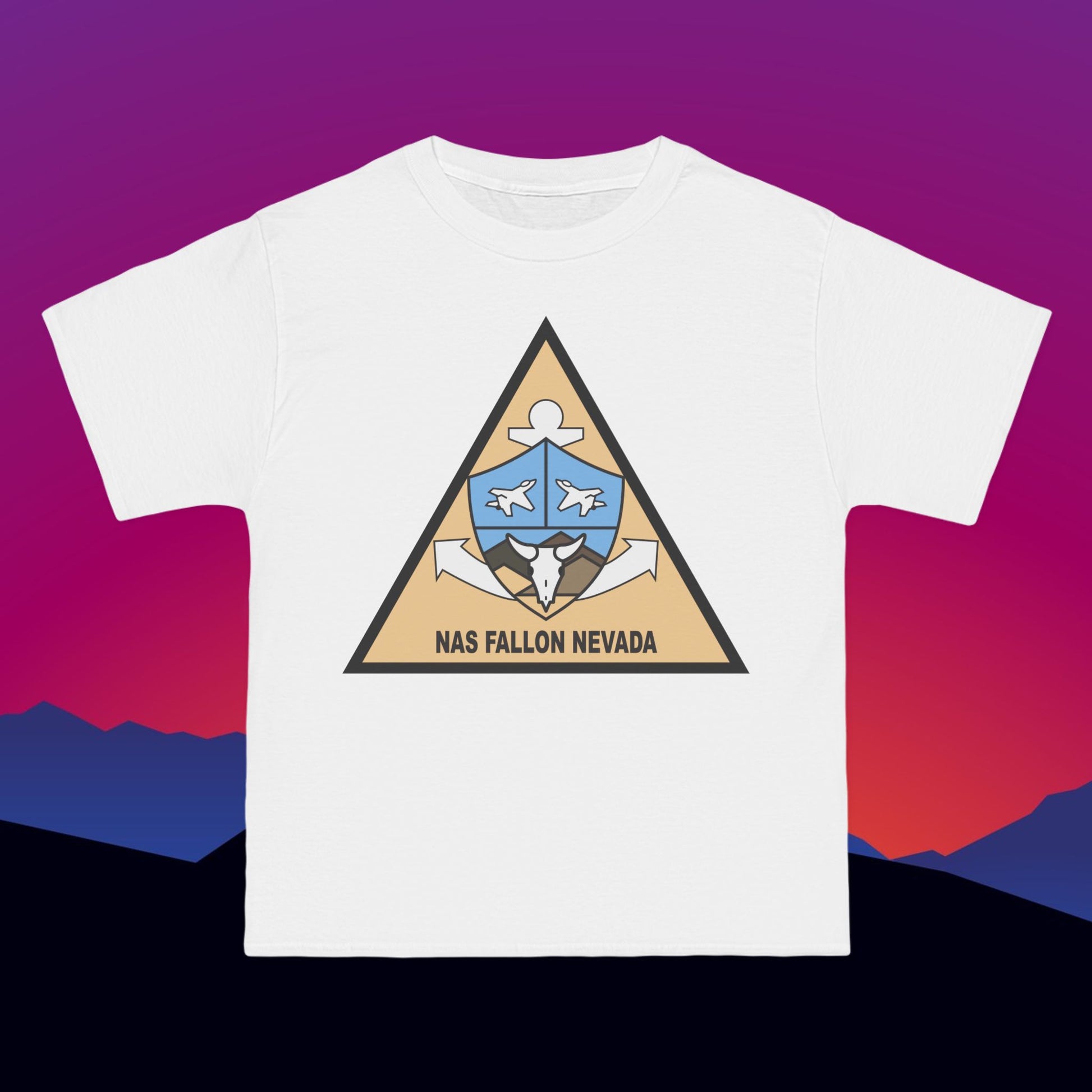 Naval Air Station Fallon T-Shirt: (Hanes Beefy-T 100% Preshrunk Cotton Custom Printed by TheGlassyLass.com