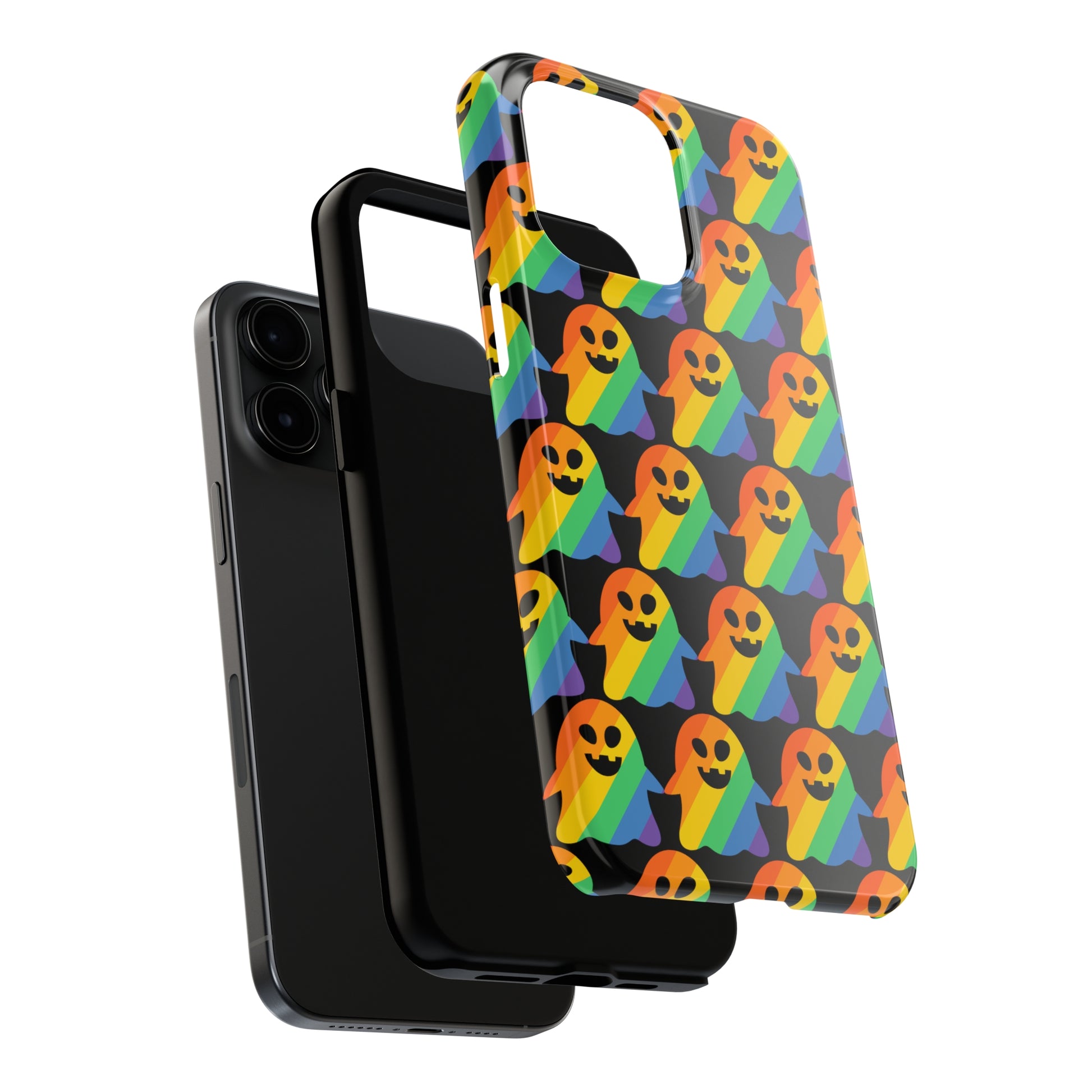 Ghost of Rainbow Pride: iPhone Tough Case Design - Wireless Charging - Superior Protection - Original Designs by TheGlassyLass.com