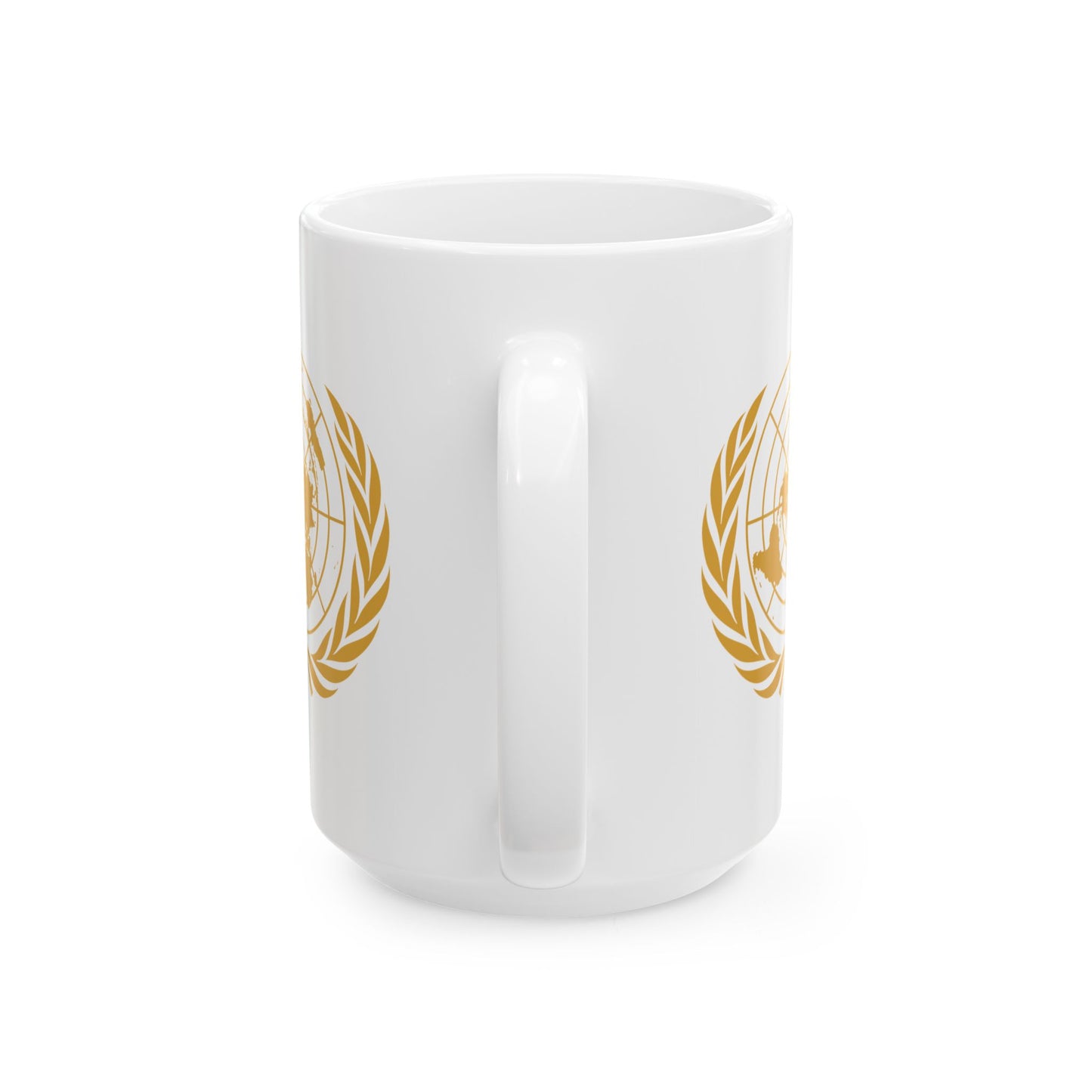 United Nations Seal Coffee Mug - Double Sided White Ceramic 15oz by TheGlassyLass