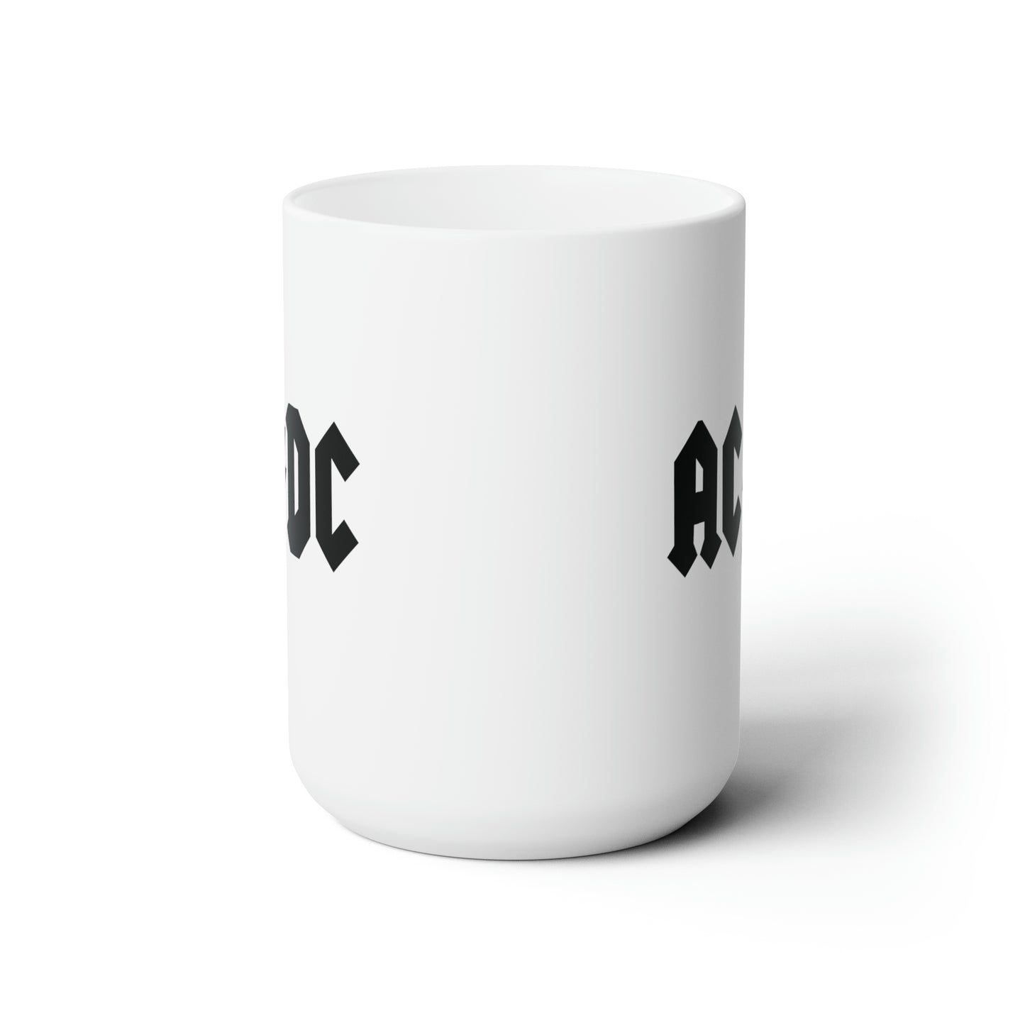 AC/DC Coffee Mug - Double Sided White Ceramic 15oz by TheGlassyLass.com