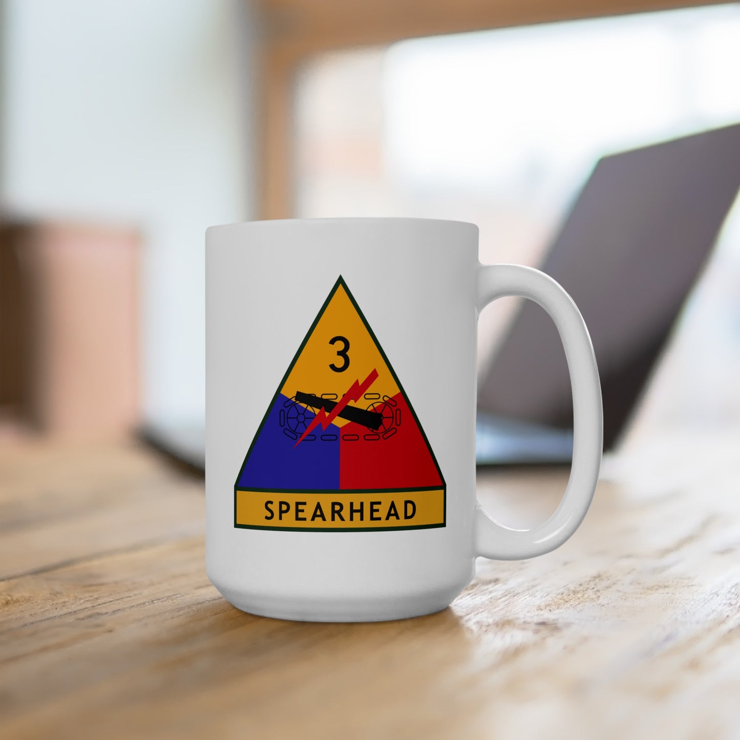 US Army 3rd Armored Division - Double Sided White Ceramic Coffee Mug 15oz by TheGlassyLass.com