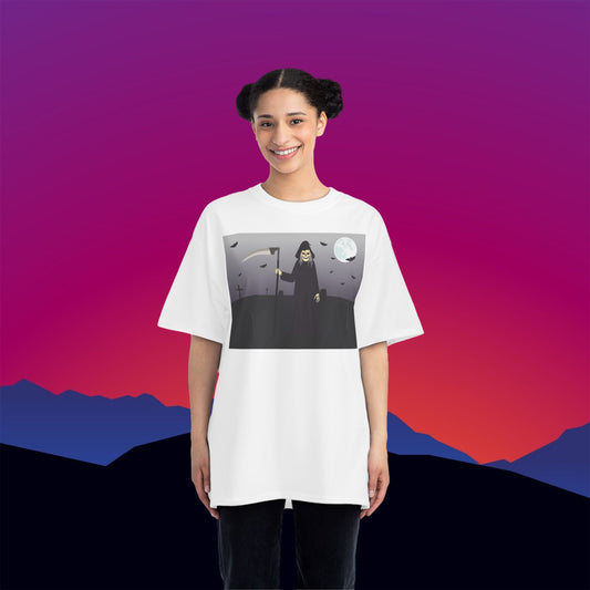 The Grim Reaper T-Shirt: (Hanes Beefy-T 100% Preshrunk Cotton Custom Printed by TheGlassyLass.com
