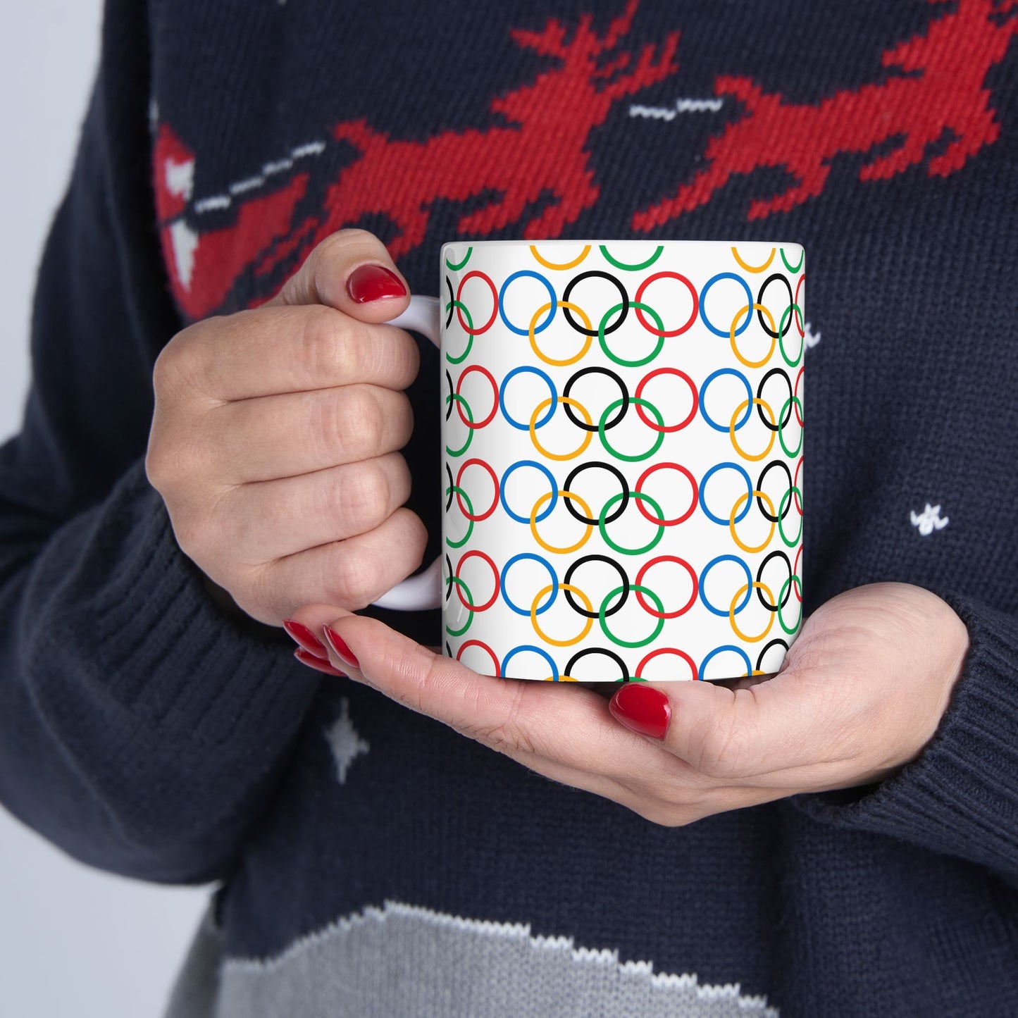 Olympic Fever Coffee Mug - Double Sided White Ceramic 11oz by TheGlassyLass.com