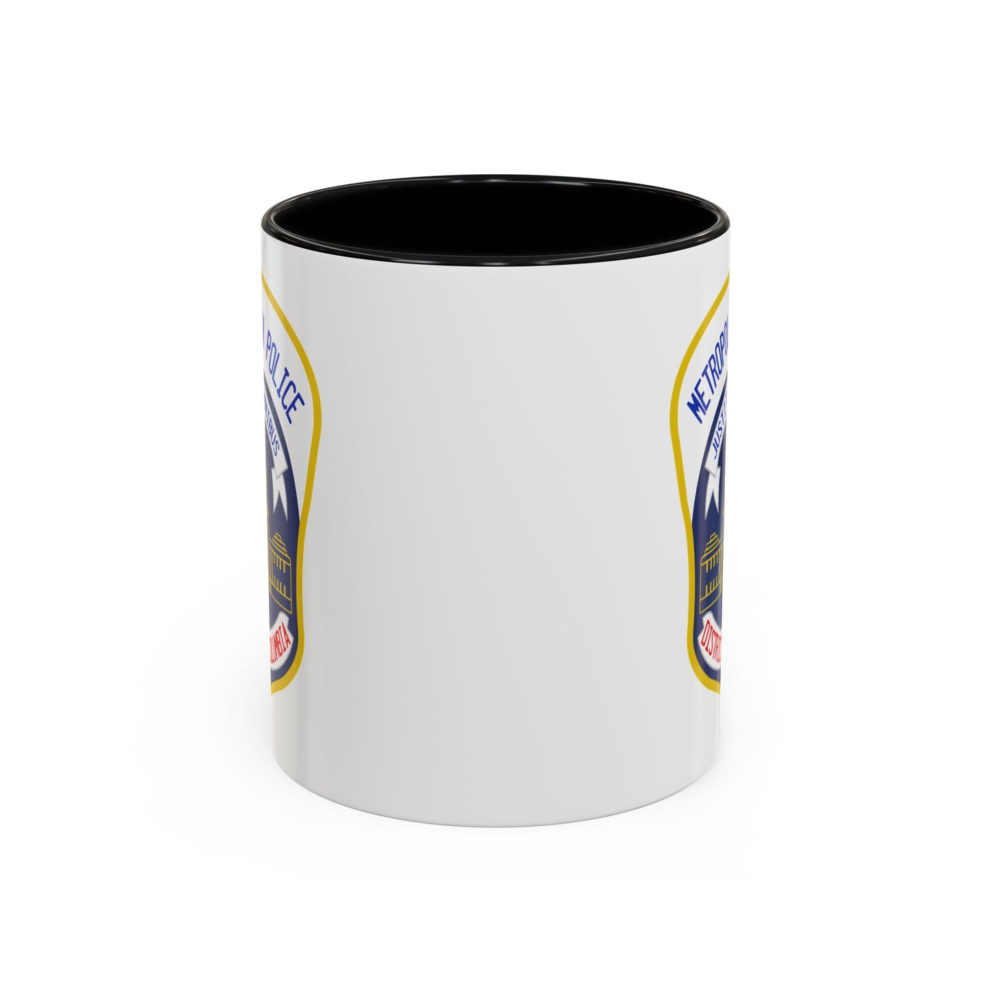 District of Columbia Metropolitan Police Seal Coffee Mug - Double Sided Print, Black Accent White Ceramic, 11oz by TheGlassyLass.com