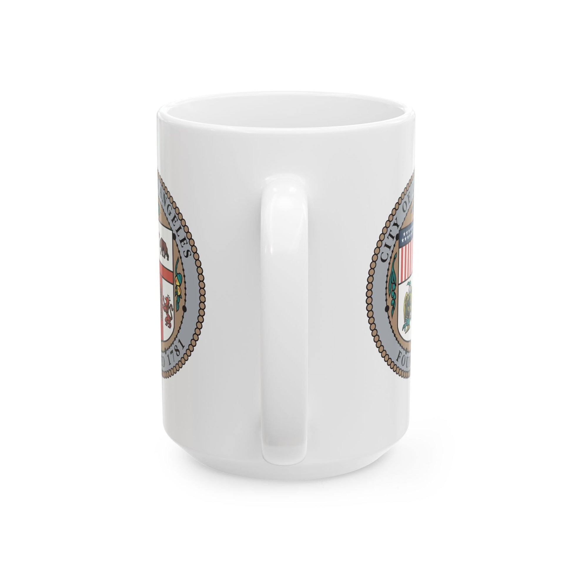 City of Los Angeles California Seal Coffee Mug - Double Sided Print, White Ceramic, 15oz by TheGlassyLass.com