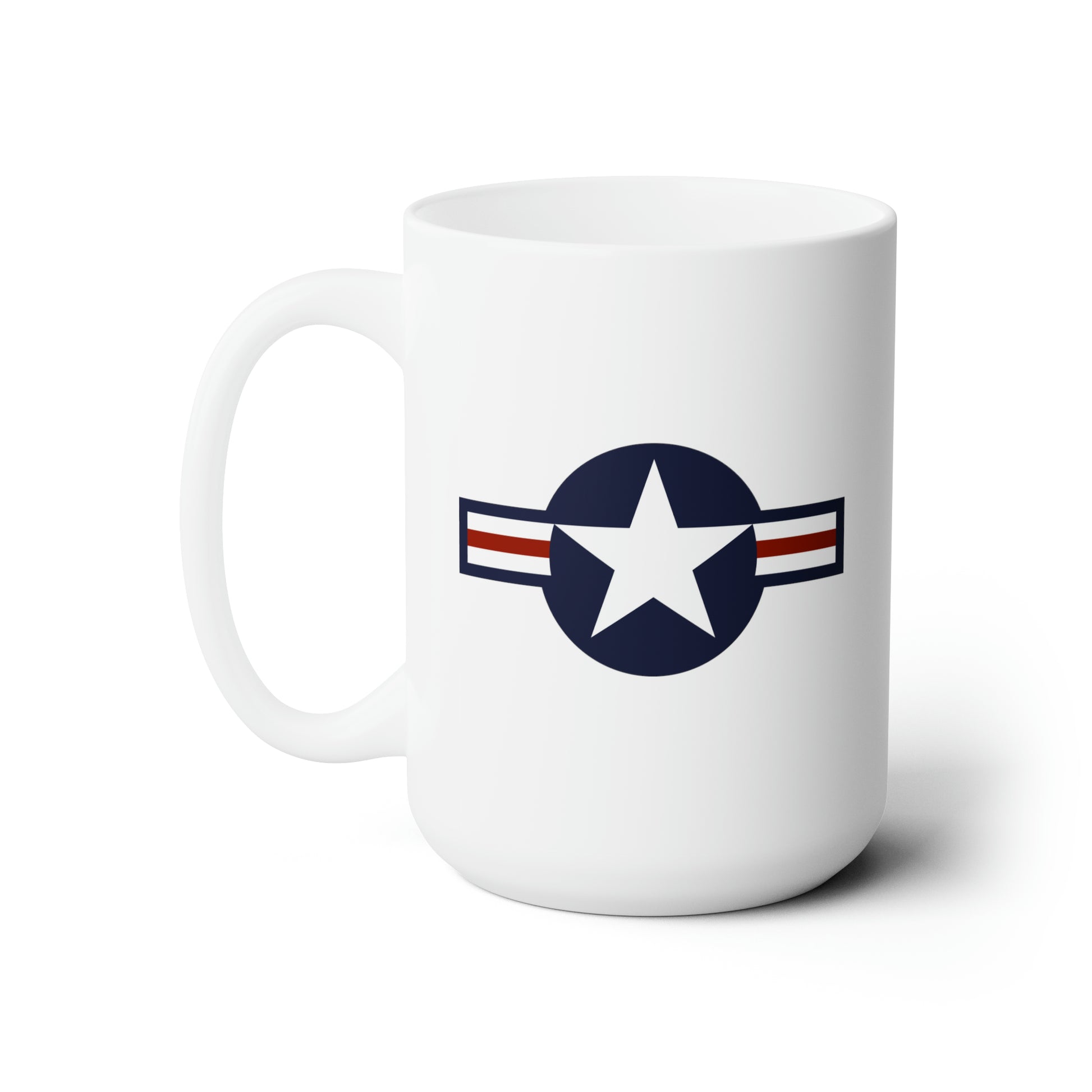 US Air Force Roundel Coffee Mug - Double Sided White Ceramic 15oz - by TheGlassyLass.com