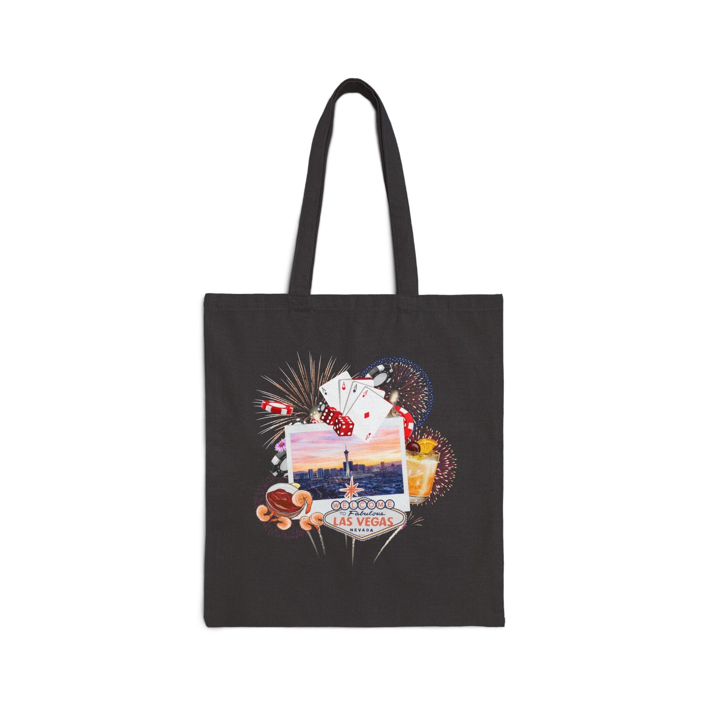 Las Vegas Travel Tote Bag - Heavyweight 100% Cotton Canvas by TheGlassyLass.com
