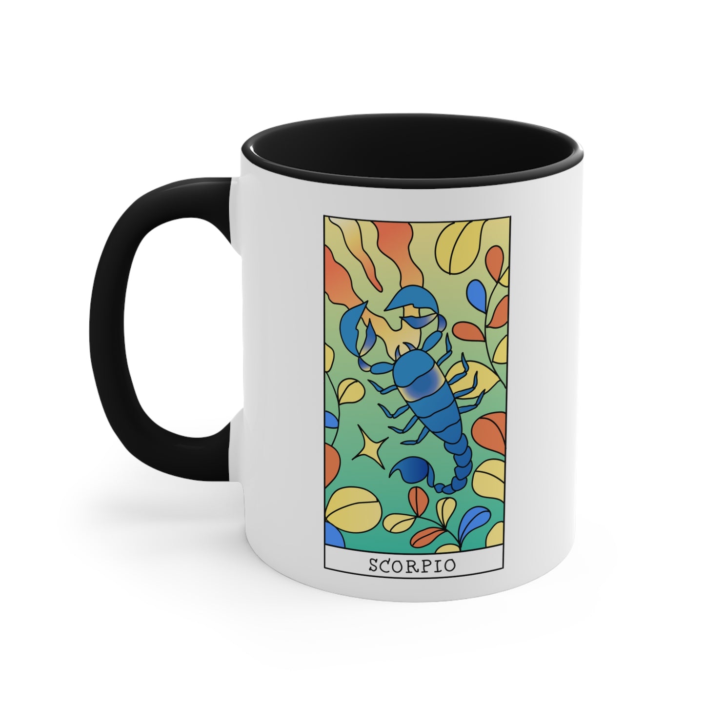 Scorpio Tarot Card Coffee Mug - Double Sided Black Accent Ceramic 11oz by TheGlassyLass.com