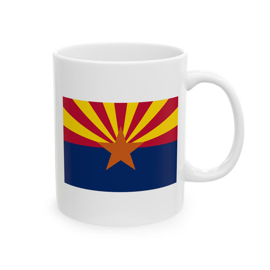 Arizona State Flag - Double Sided White Ceramic Coffee Mug 11oz by TheGlassyLass.com