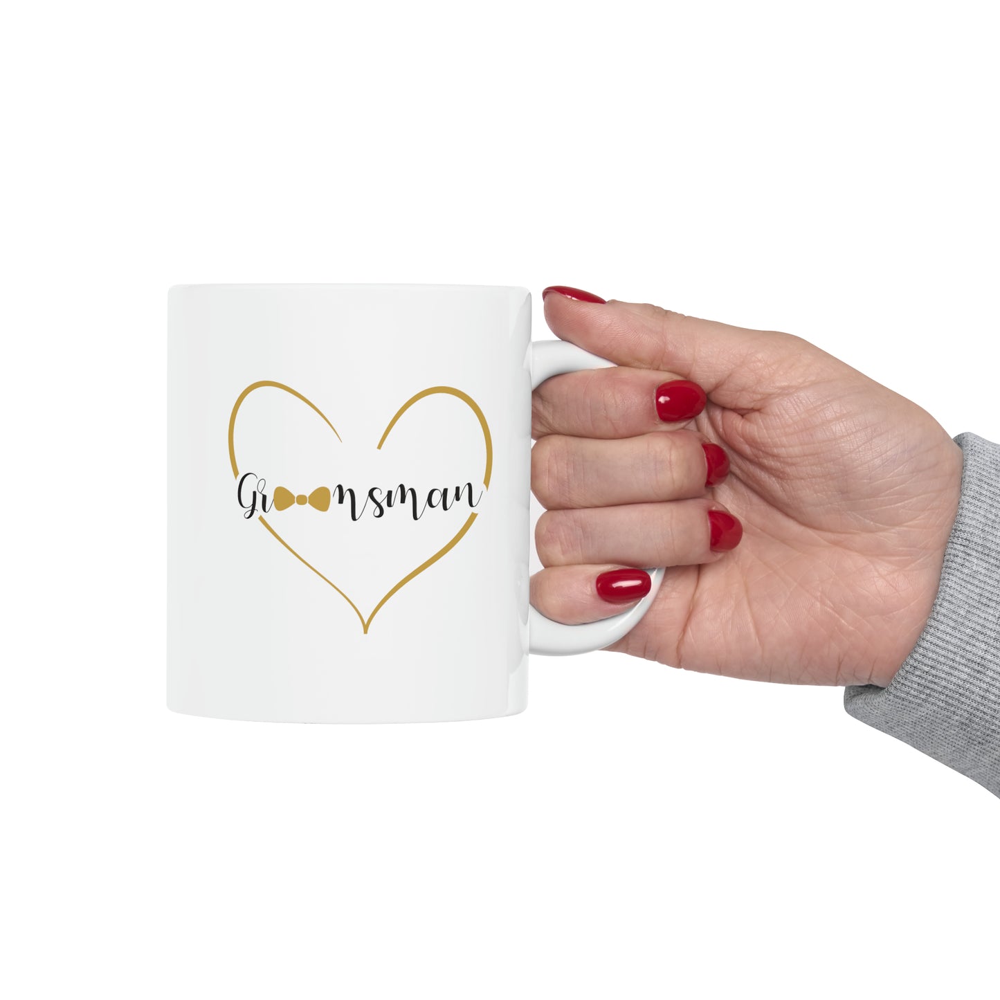Groomsman Coffee Mug - Double Sided 11oz White Ceramic by TheGlassyLass.com