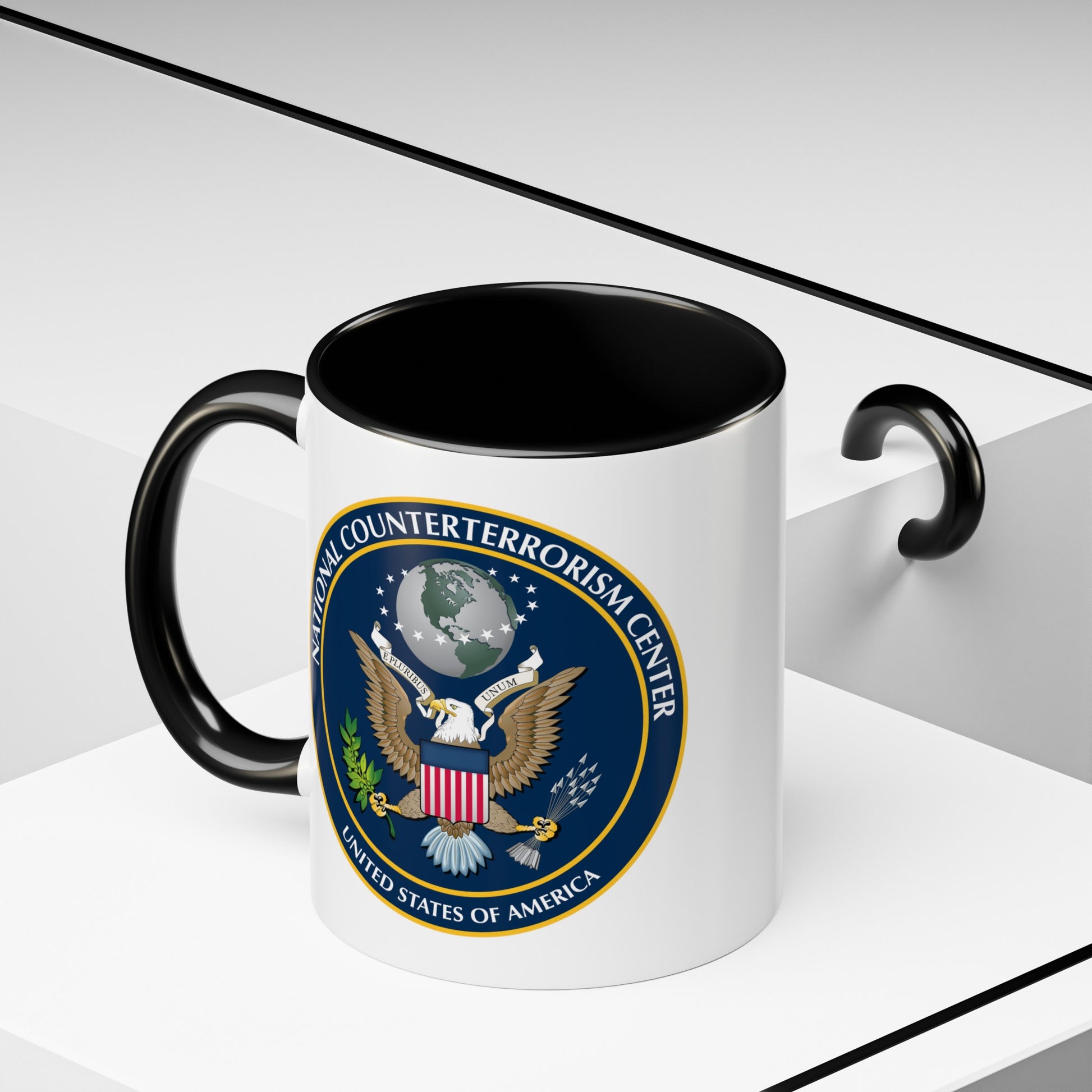 National Counterterrorism Center - Double Sided Black Accent White Ceramic Coffee Mug 11oz by TheGlassyLass.com