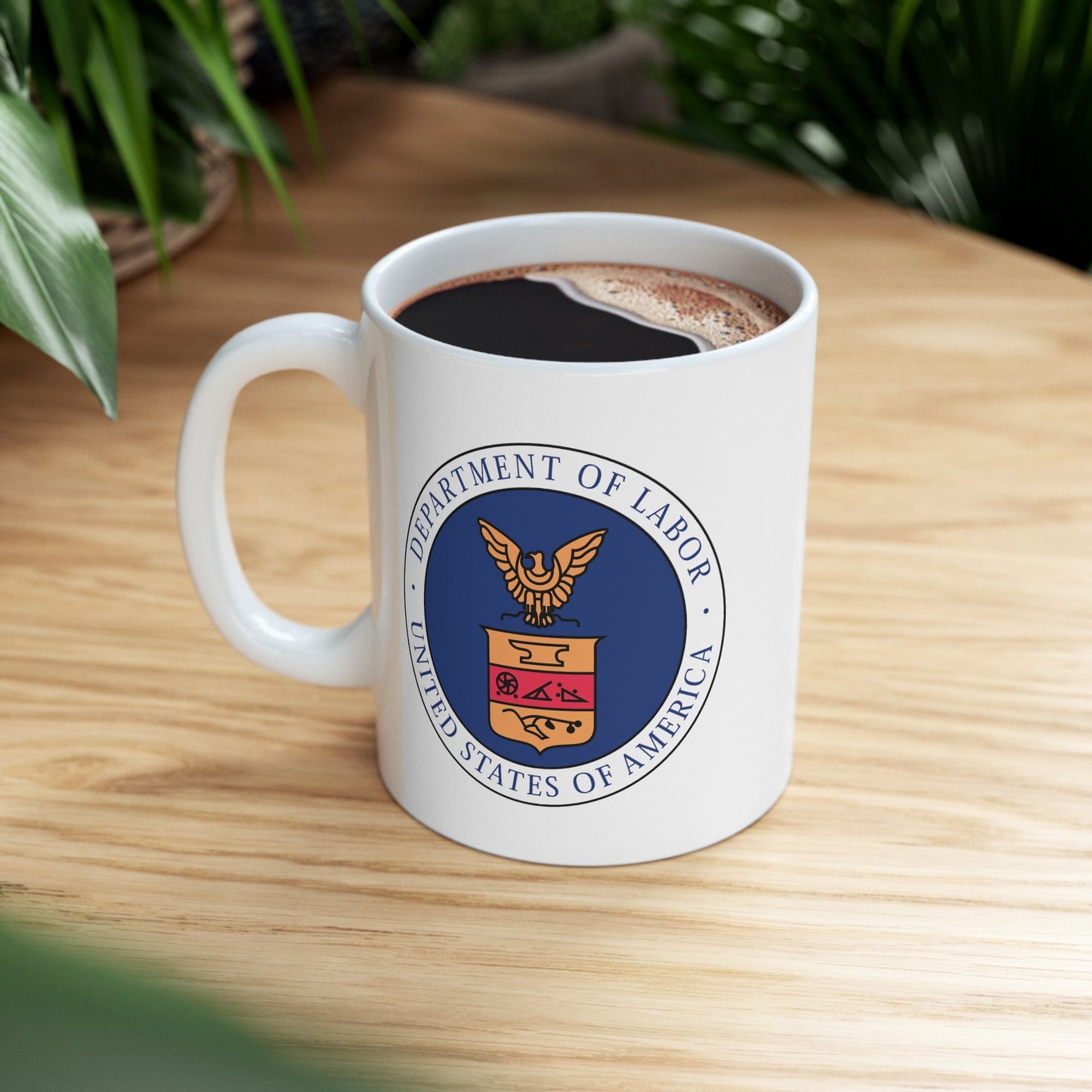 Department of Labor Coffee Mug - Double Sided White Ceramic 11oz by TheGlassyLass.com