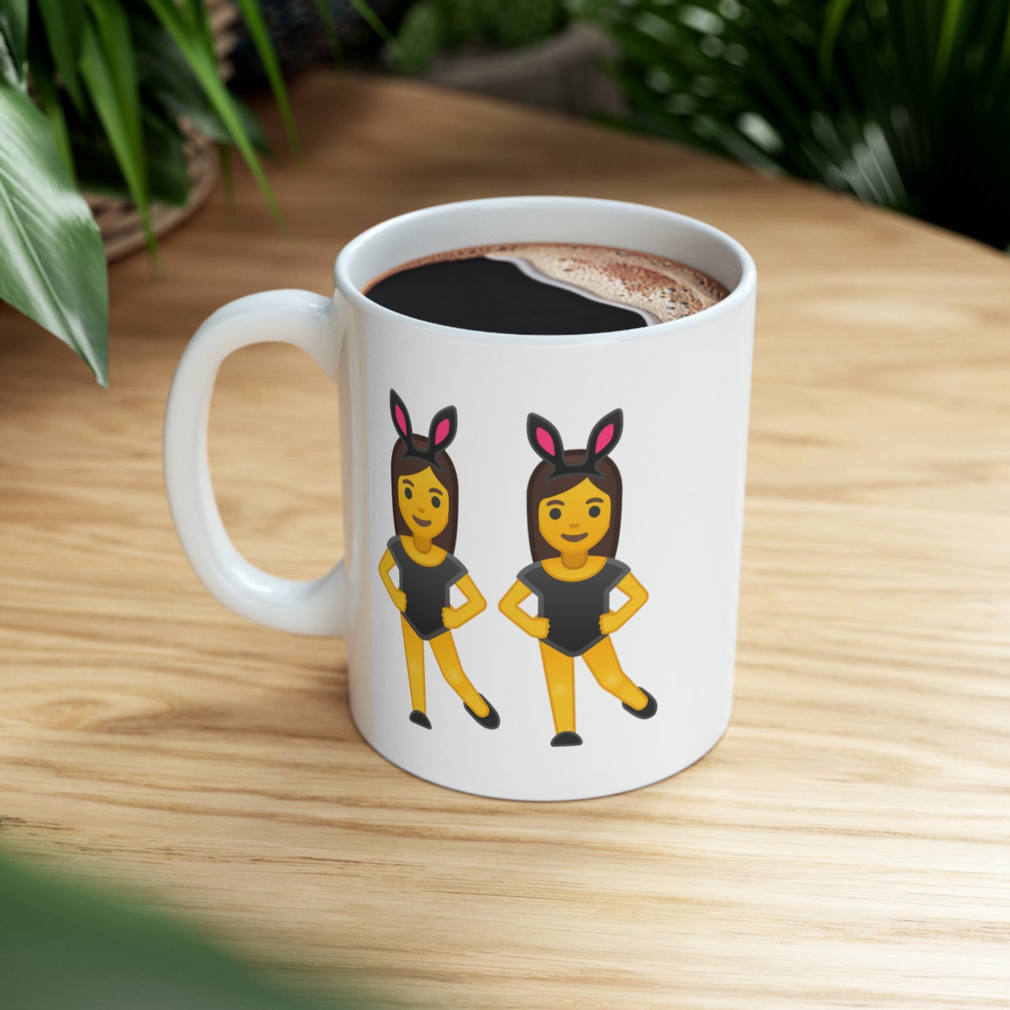 Twins Emoji Coffee Mug - Double Sided White Ceramic 11oz by TheGlassyLass,com