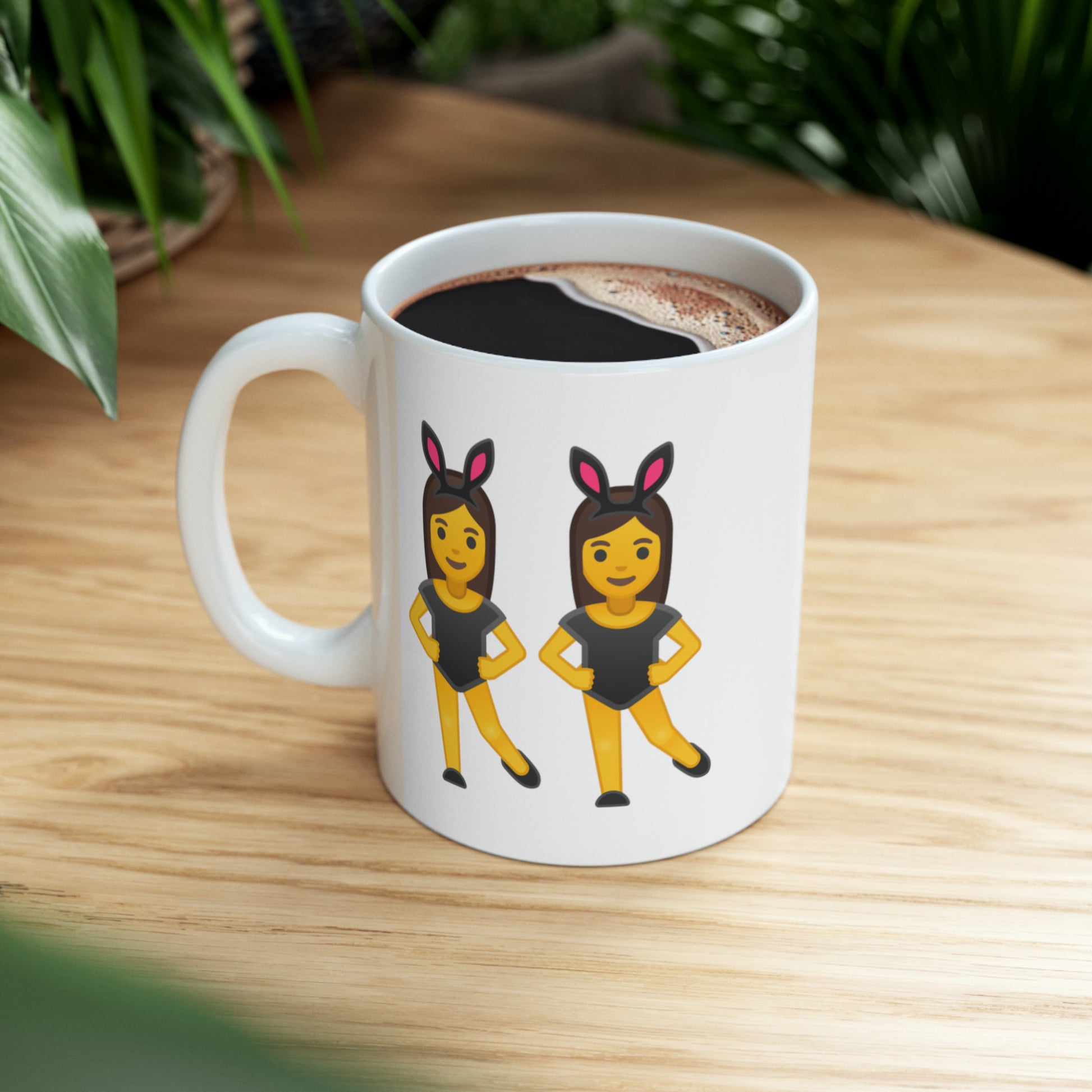 Twins Emoji Coffee Mug - Double Sided White Ceramic 11oz by TheGlassyLass,com