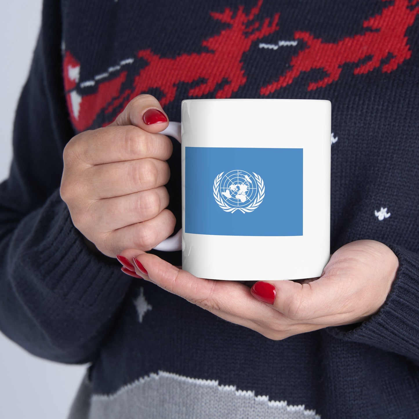 United Nations Coffee Mug - Double Sided White Ceramic 11oz by TheGlassyLass.com