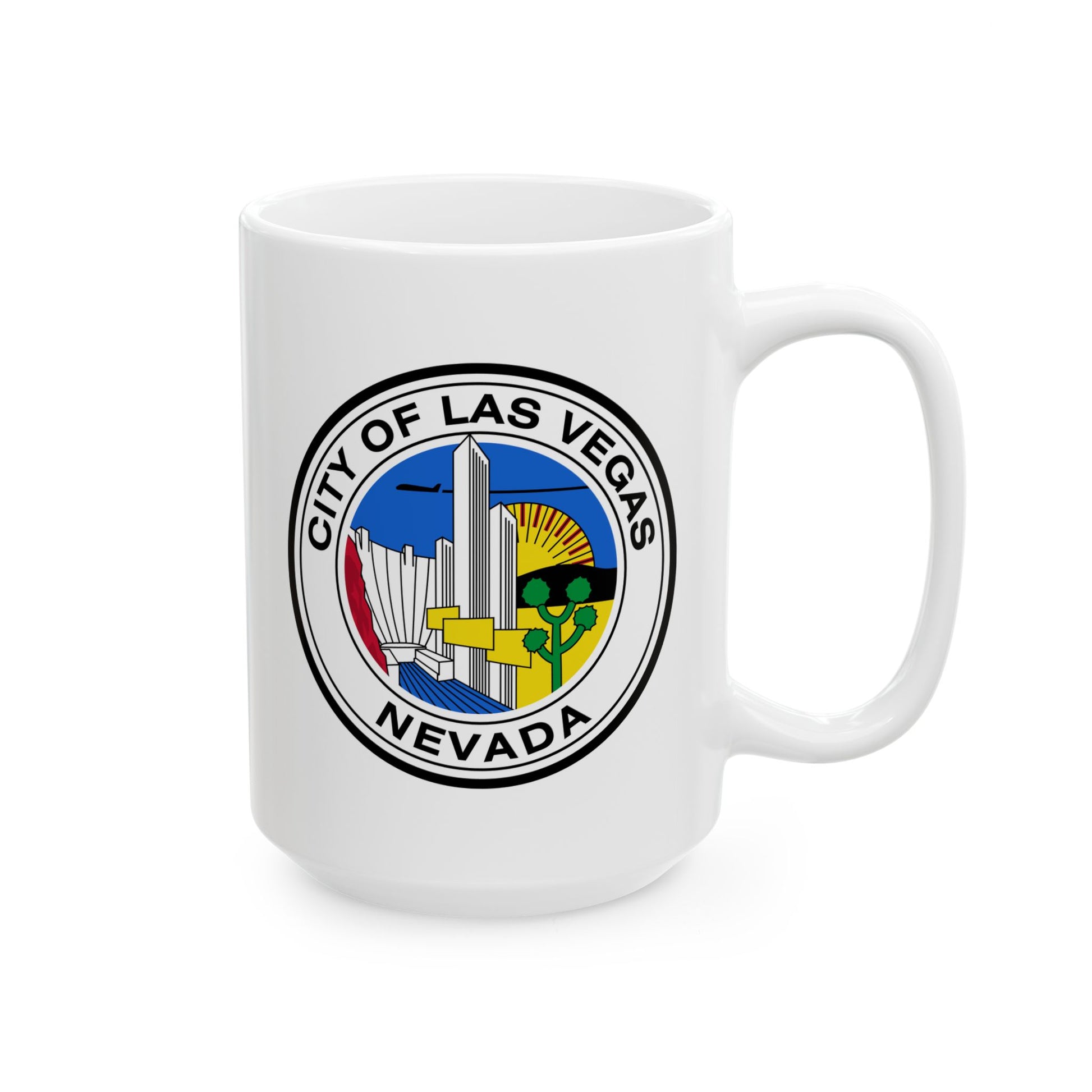City of Las Vegas Coffee Mug - Double Sided Print, White Ceramic, 15oz by TheGlassyLass.com