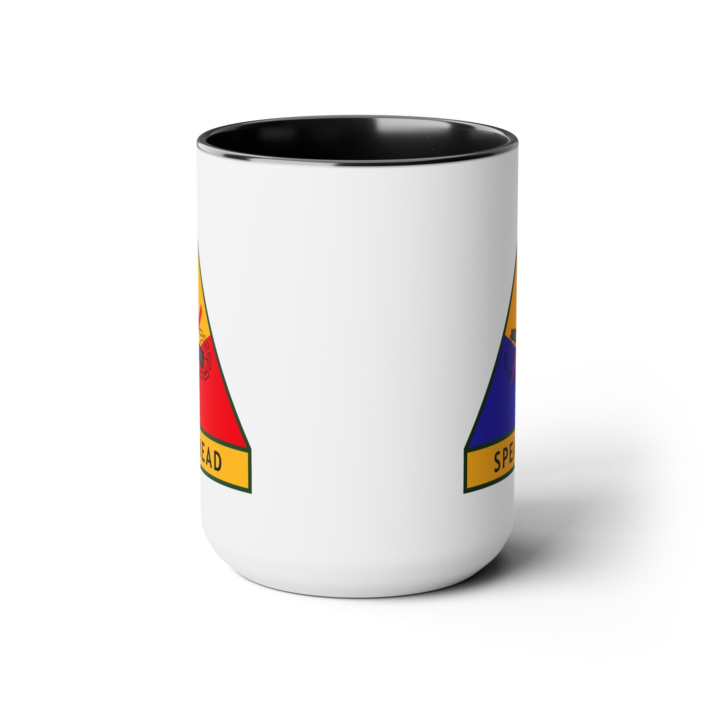 US Army 3rd Armored Division - Double Sided Black Accent White Ceramic Coffee Mug 15oz by TheGlassyLass.com