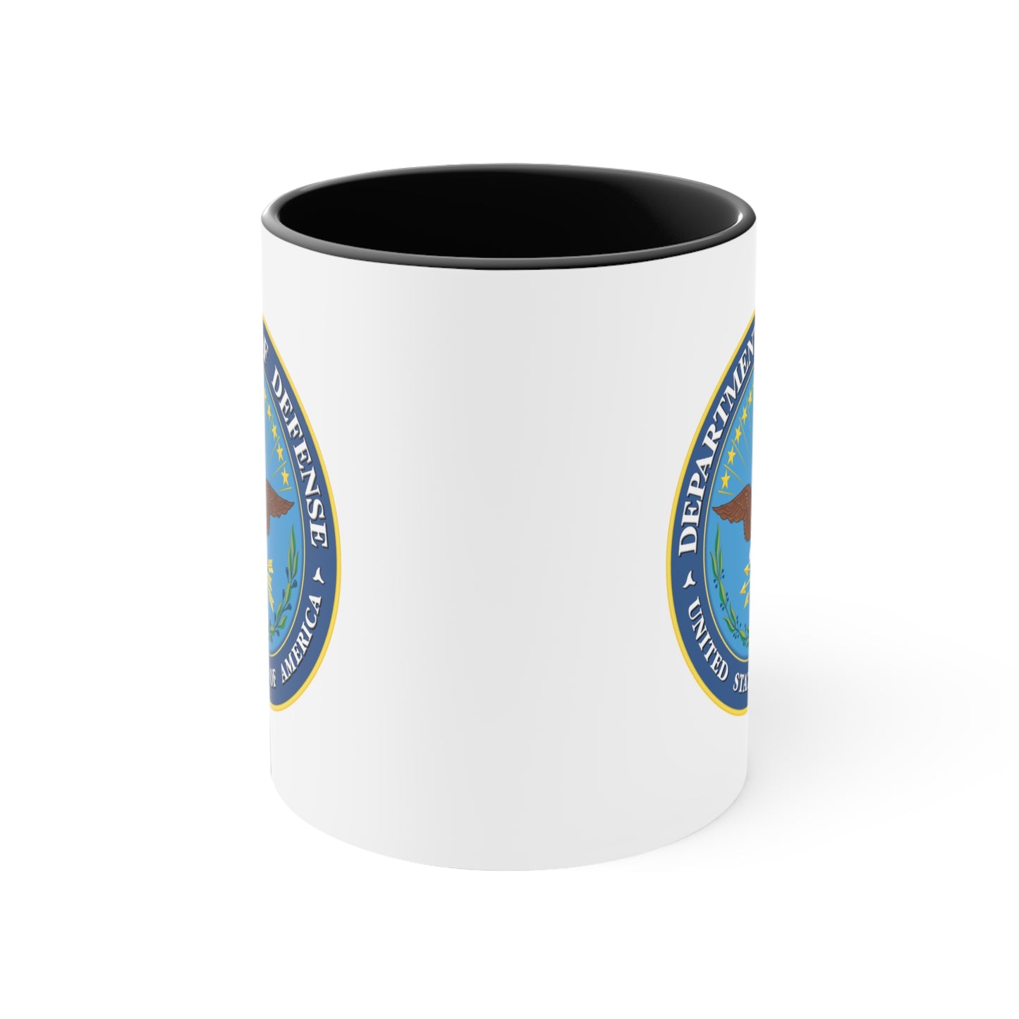 Department of Defense Coffee Mug - Double Sided Black Accent White Ceramic 11oz by TheGlassyLass.com