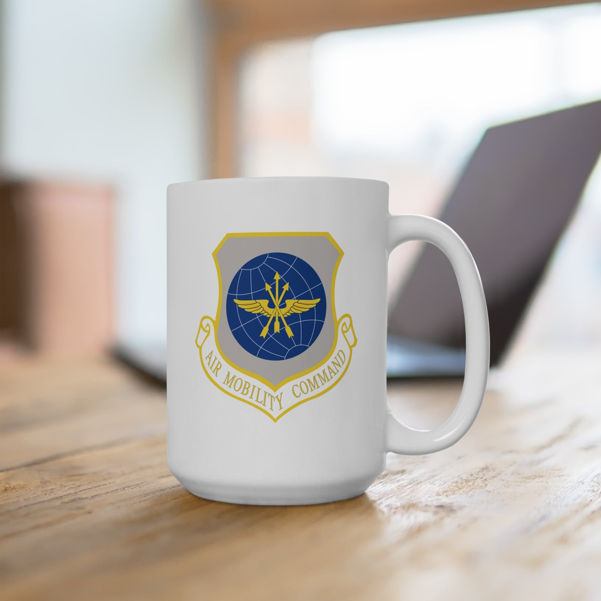US Air Force Air Mobility Command - Double Sided White Ceramic Coffee Mug 15oz by TheGlassyLass.com