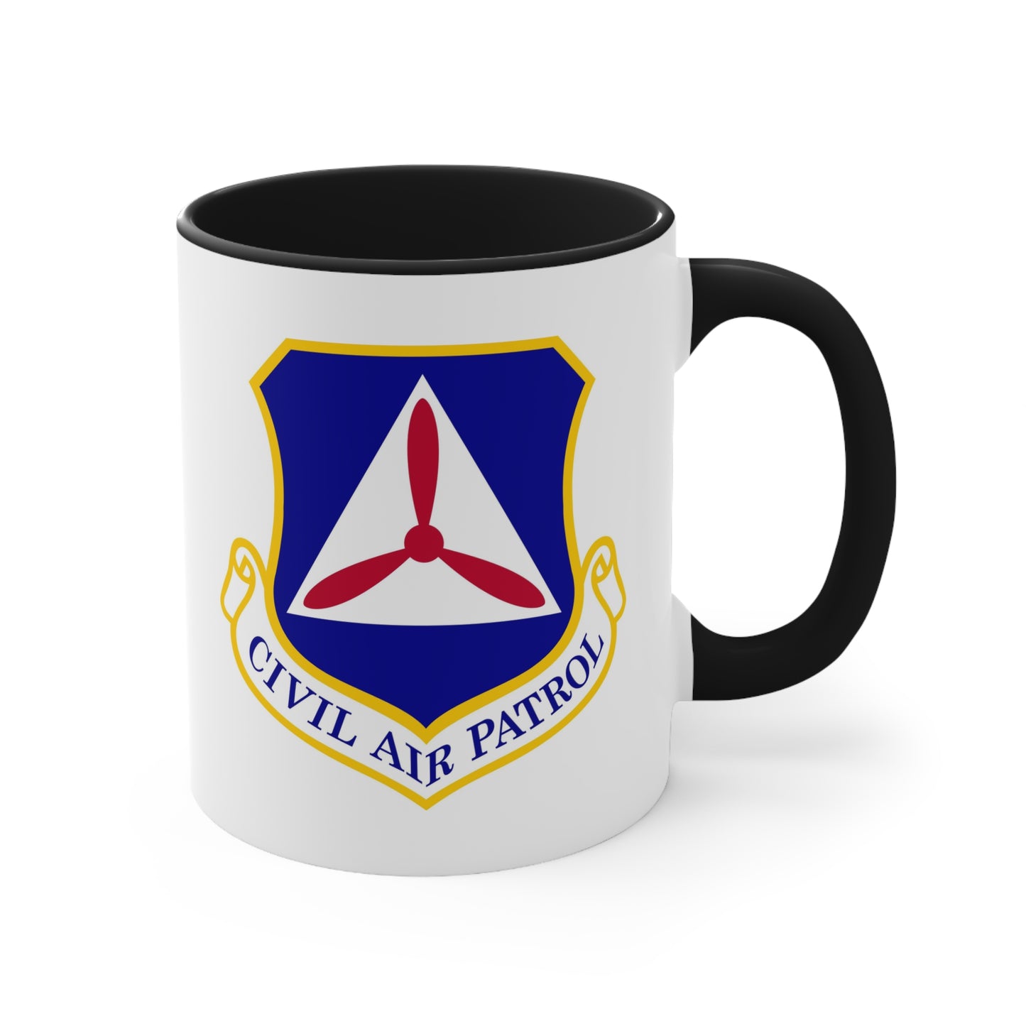 Civil Air Patrol Coffee Mug - Double Sided Black Accent White Ceramic 11oz by TheGlassyLass