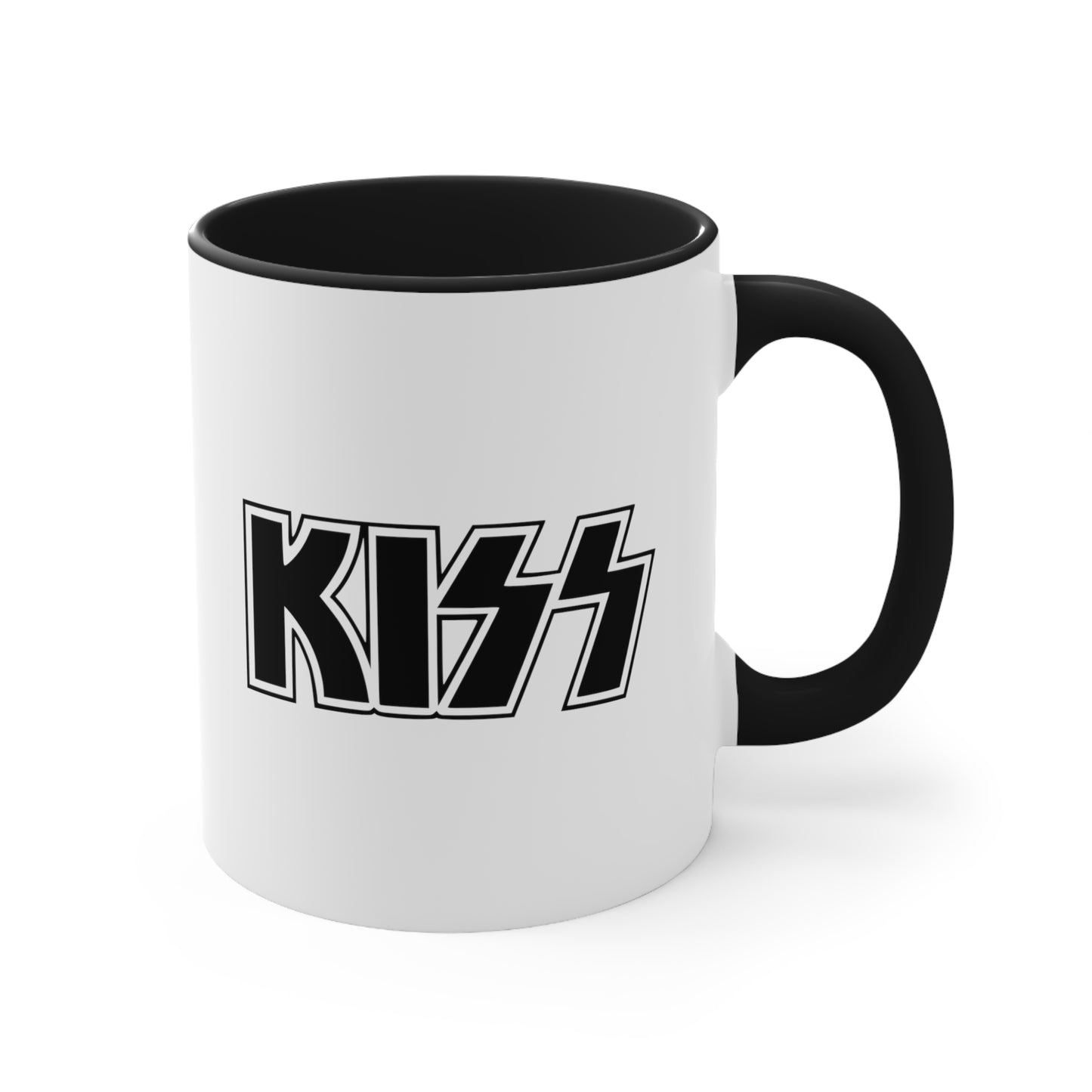 KISS Army Coffee Mug - Double Sided Black Accent White Ceramic 11oz by TheGlassyLass