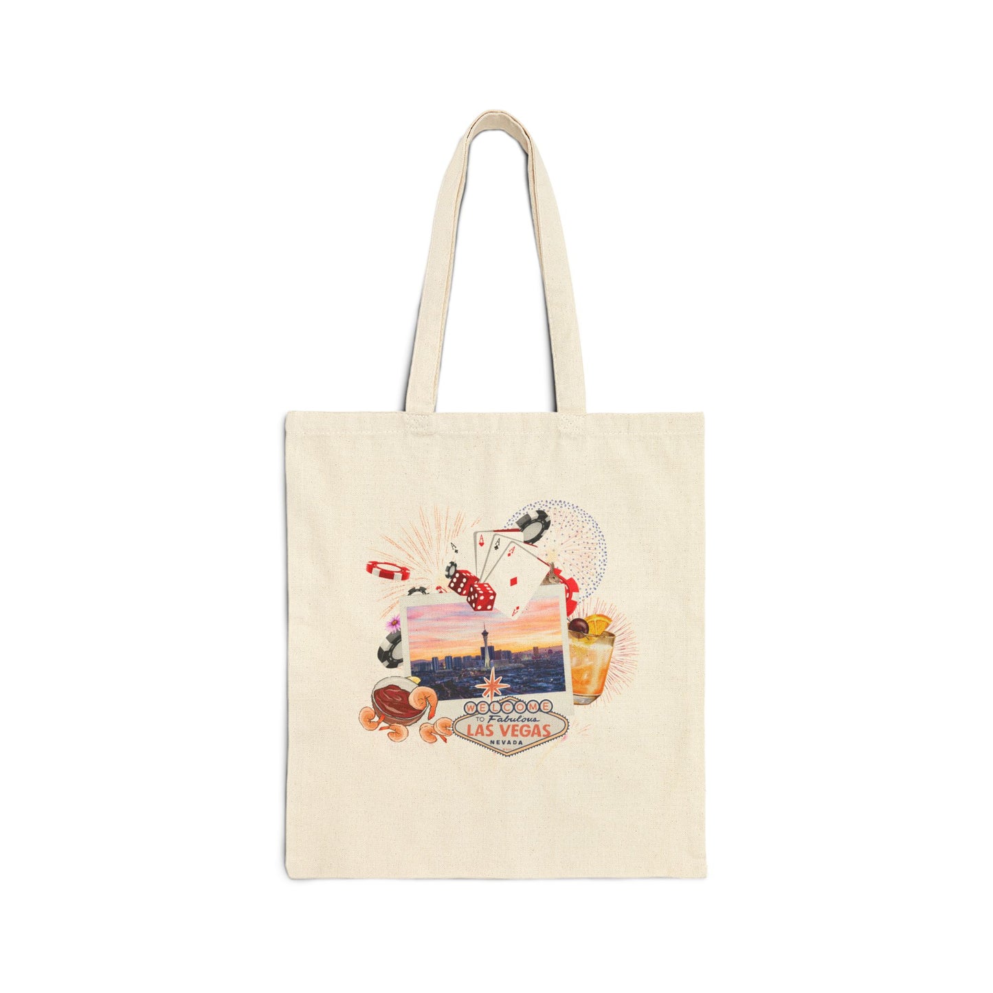Las Vegas Travel Tote Bag - Heavyweight 100% Cotton Canvas by TheGlassyLass.com