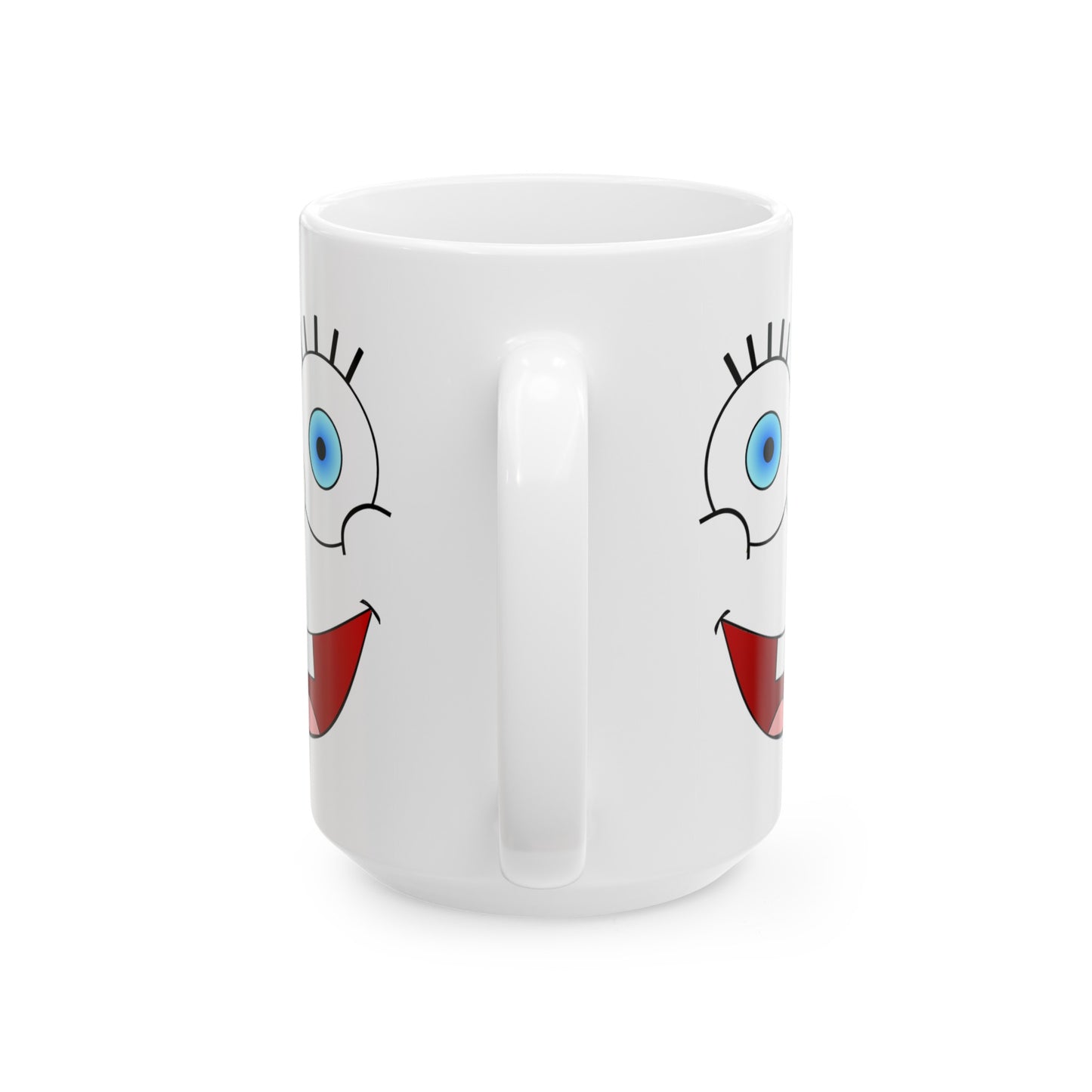 SpongeBobish Coffee Mug - Double Sided White Ceramic 15oz by TheGlassyLass.com